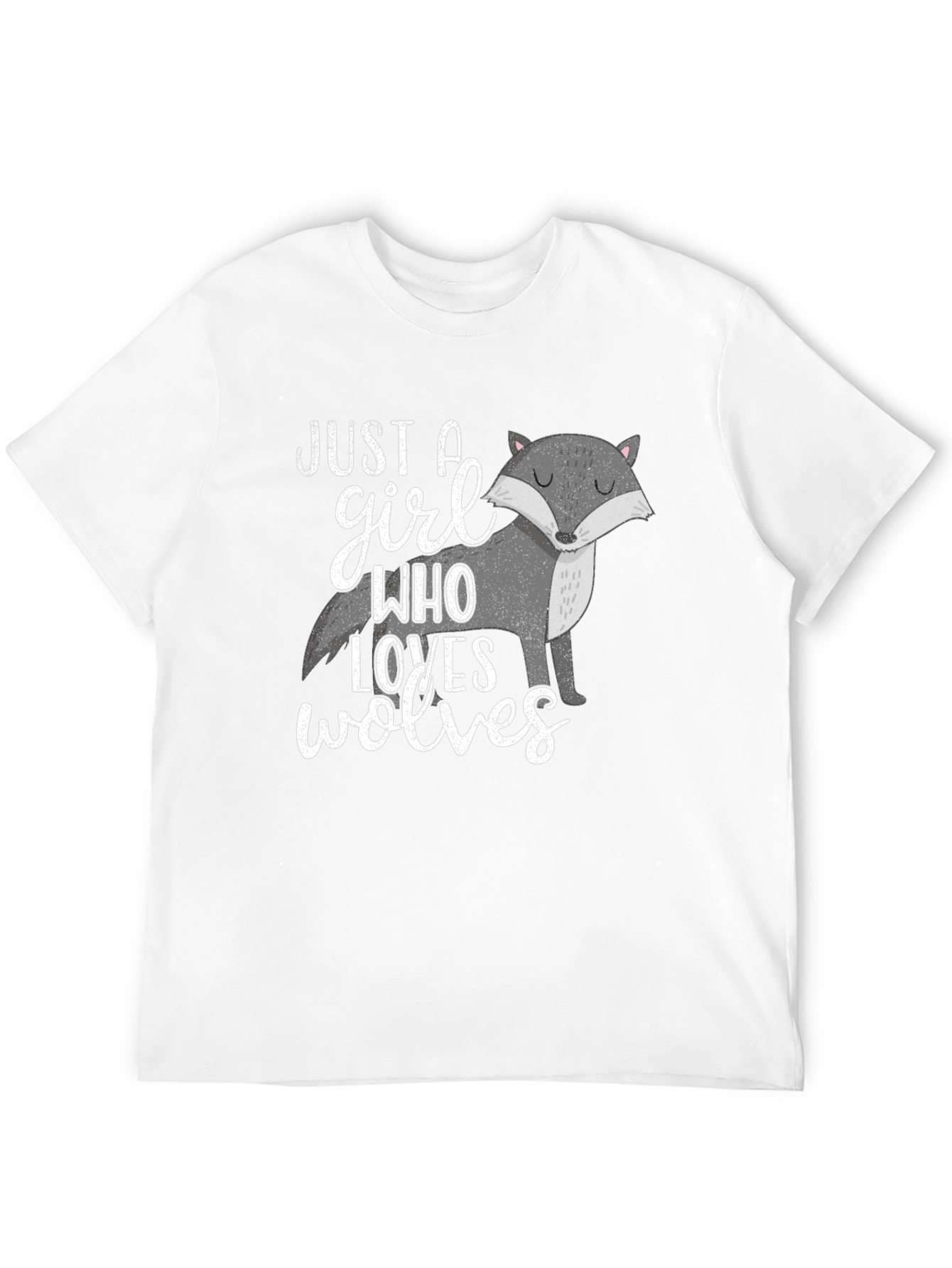 Just a Girl Who Loves Wolves Black T-Shirt