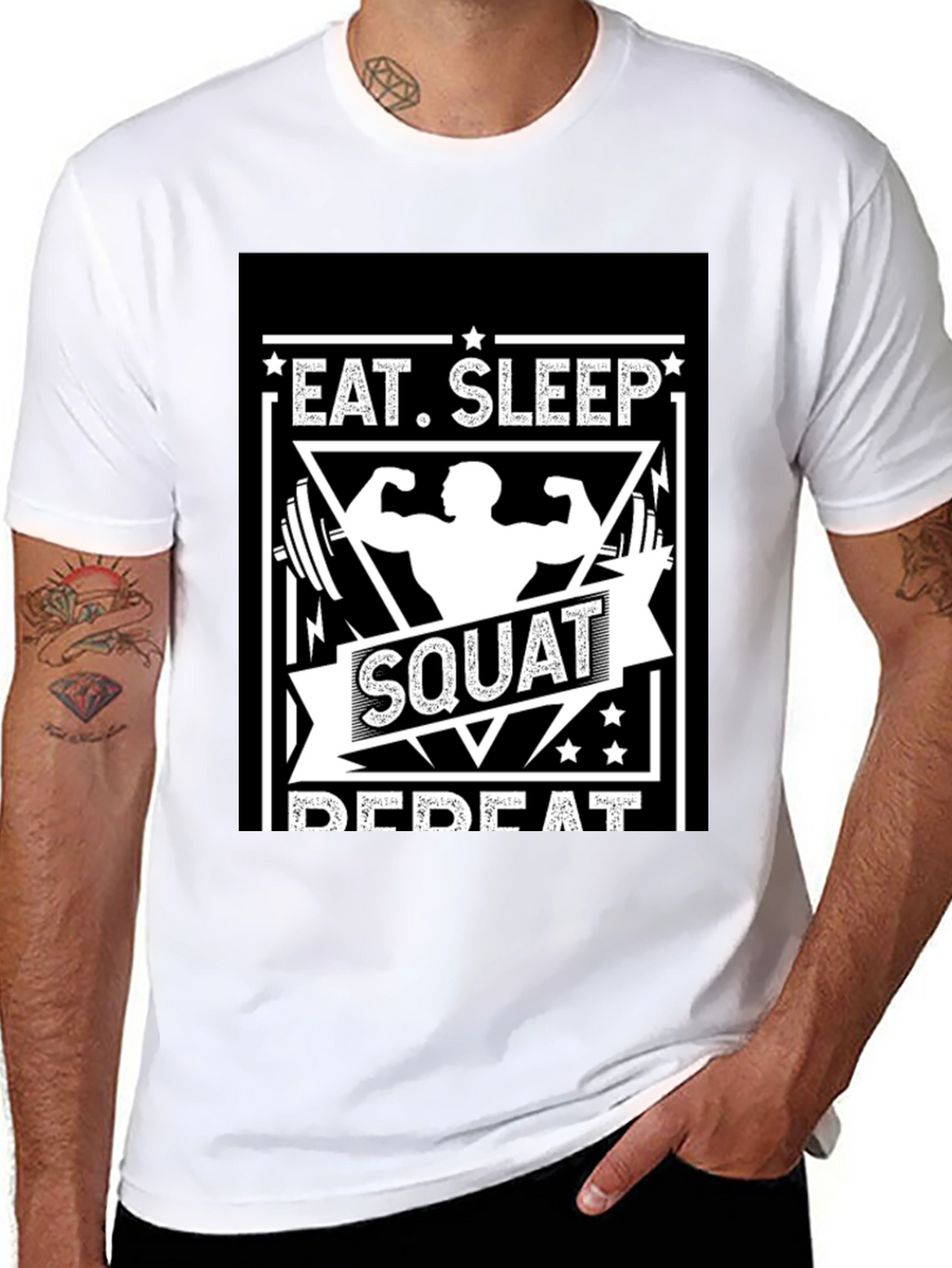 Eat Sleep Squat Repeat Graphic T-Shirt
