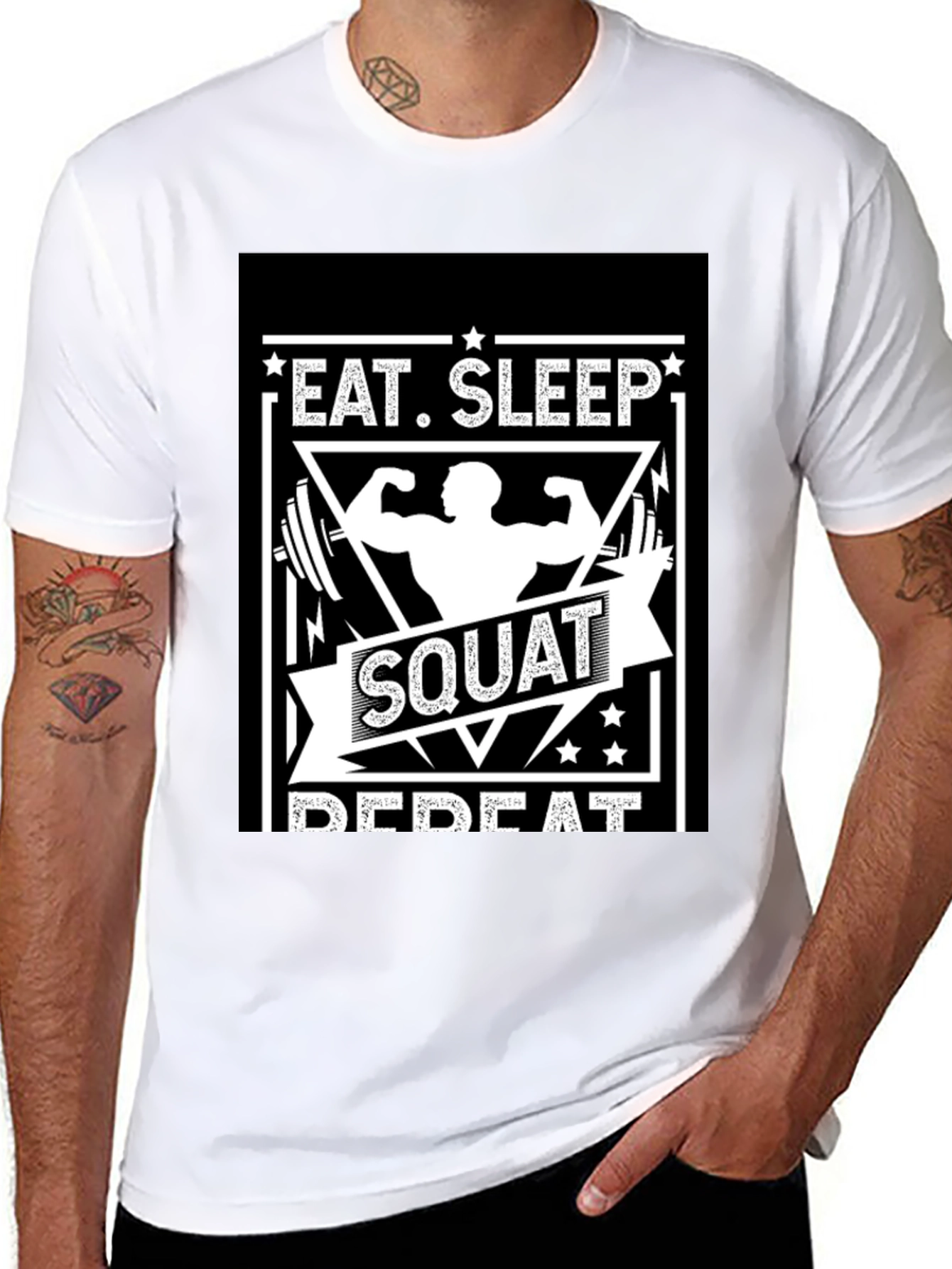 Eat Sleep Squat Repeat Graphic T-Shirt