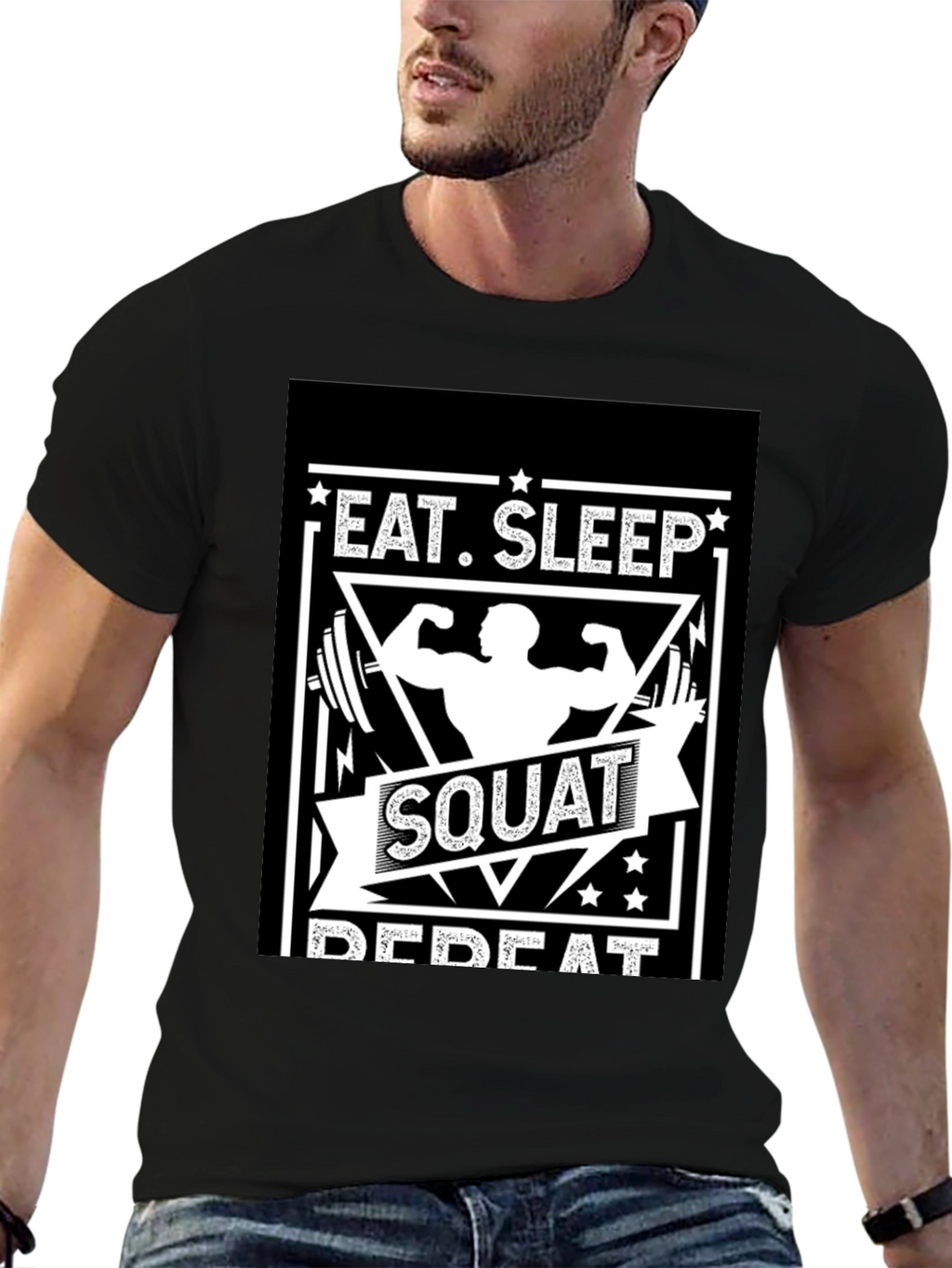 Eat Sleep Squat Repeat Graphic T-Shirt