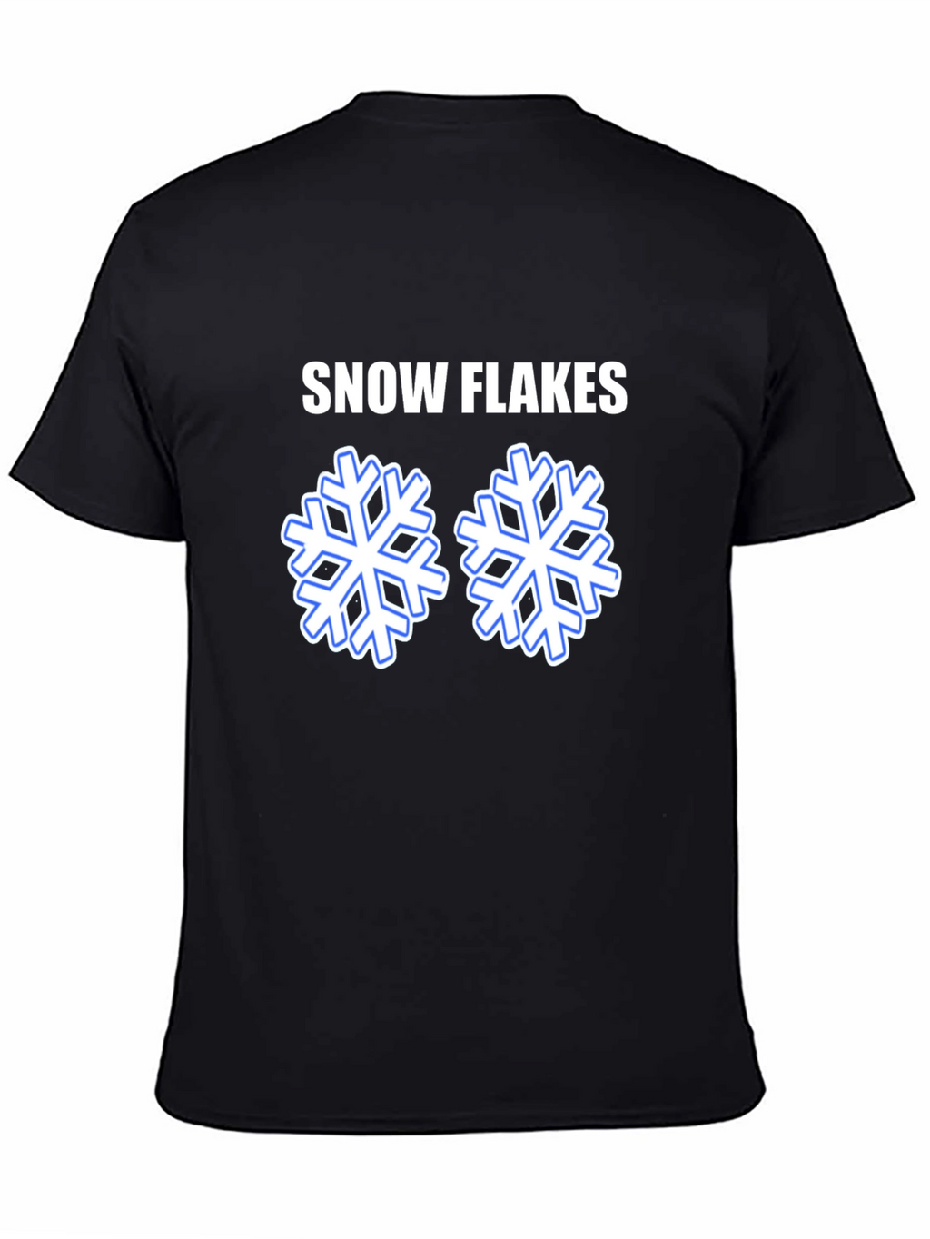 Snowflakes Graphic T-Shirt - Black Cotton Tee