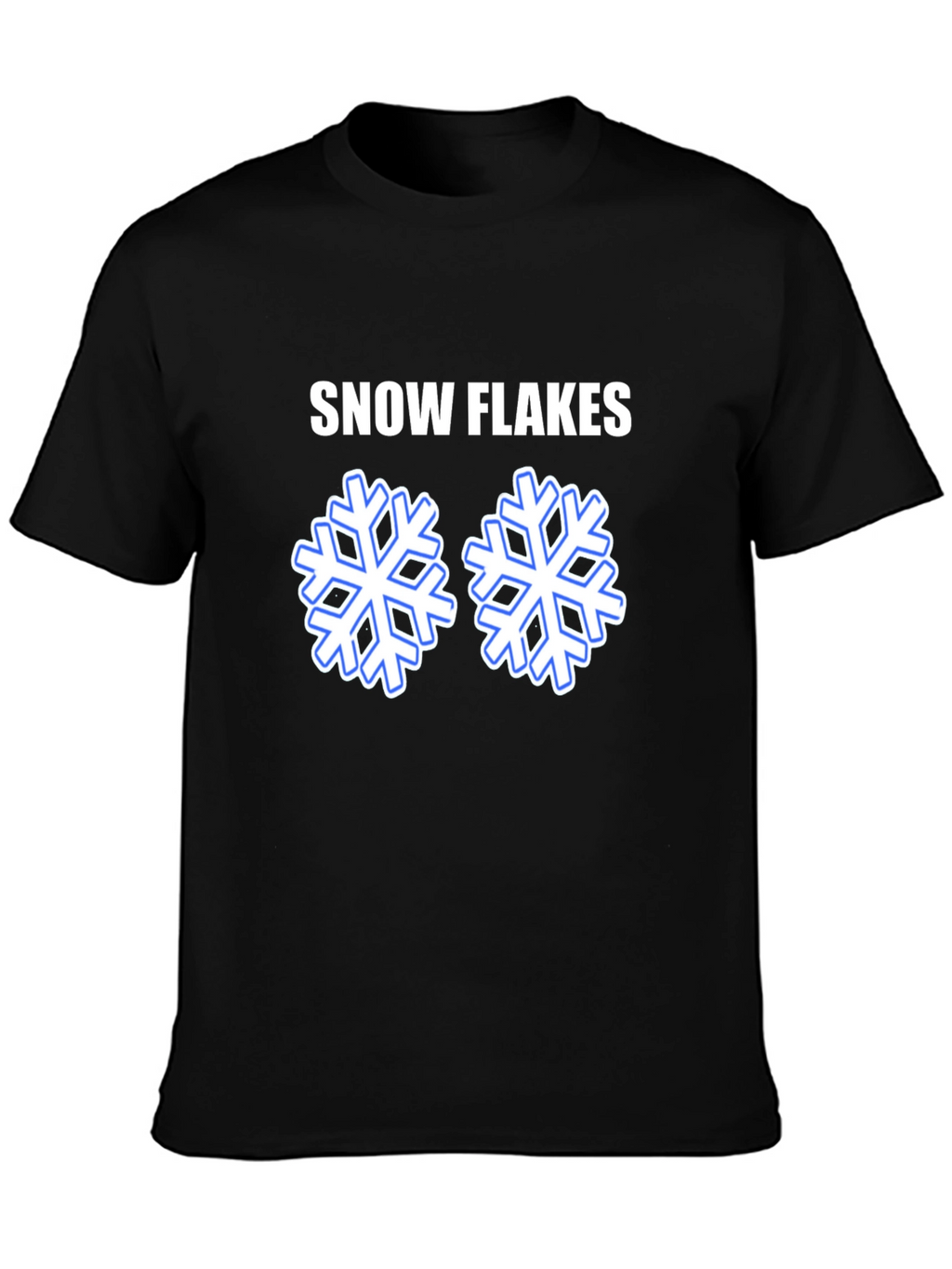 Snowflakes Graphic T-Shirt - Black Cotton Tee