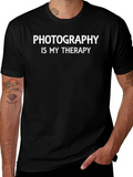 Photography Is My Therapy - Mens Black T-Shirt