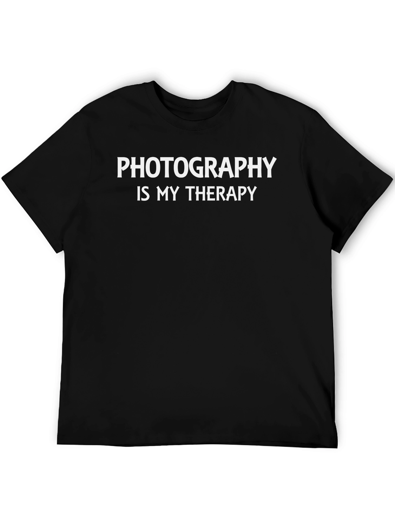 Photography Is My Therapy - Mens Black T-Shirt