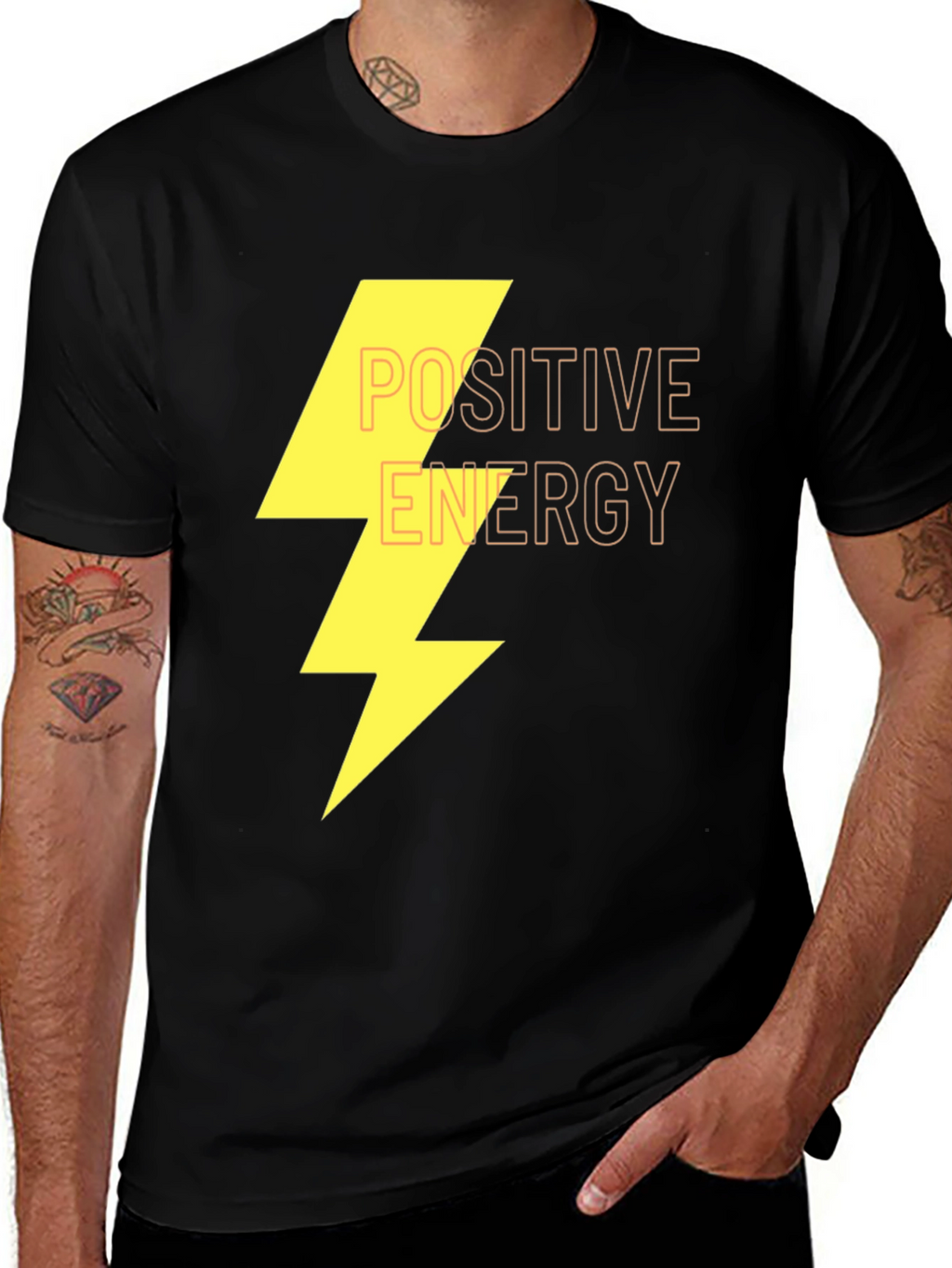 Positive Energy Graphic Black T-Shirt