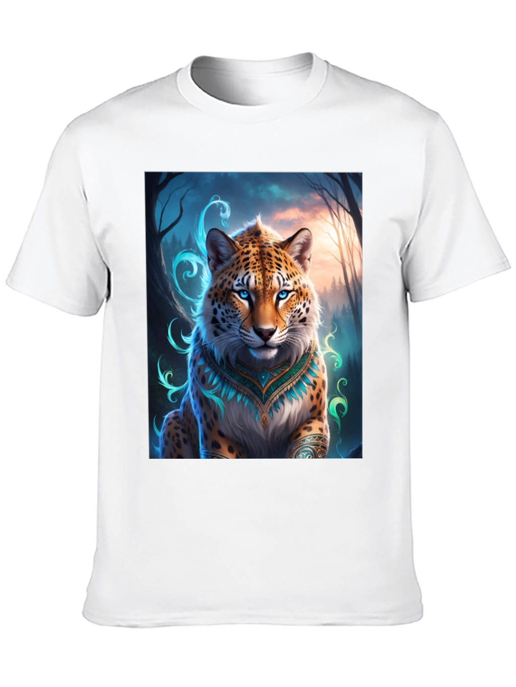 Mystic Leopard Graphic Tee - Mens Black T-Shirt