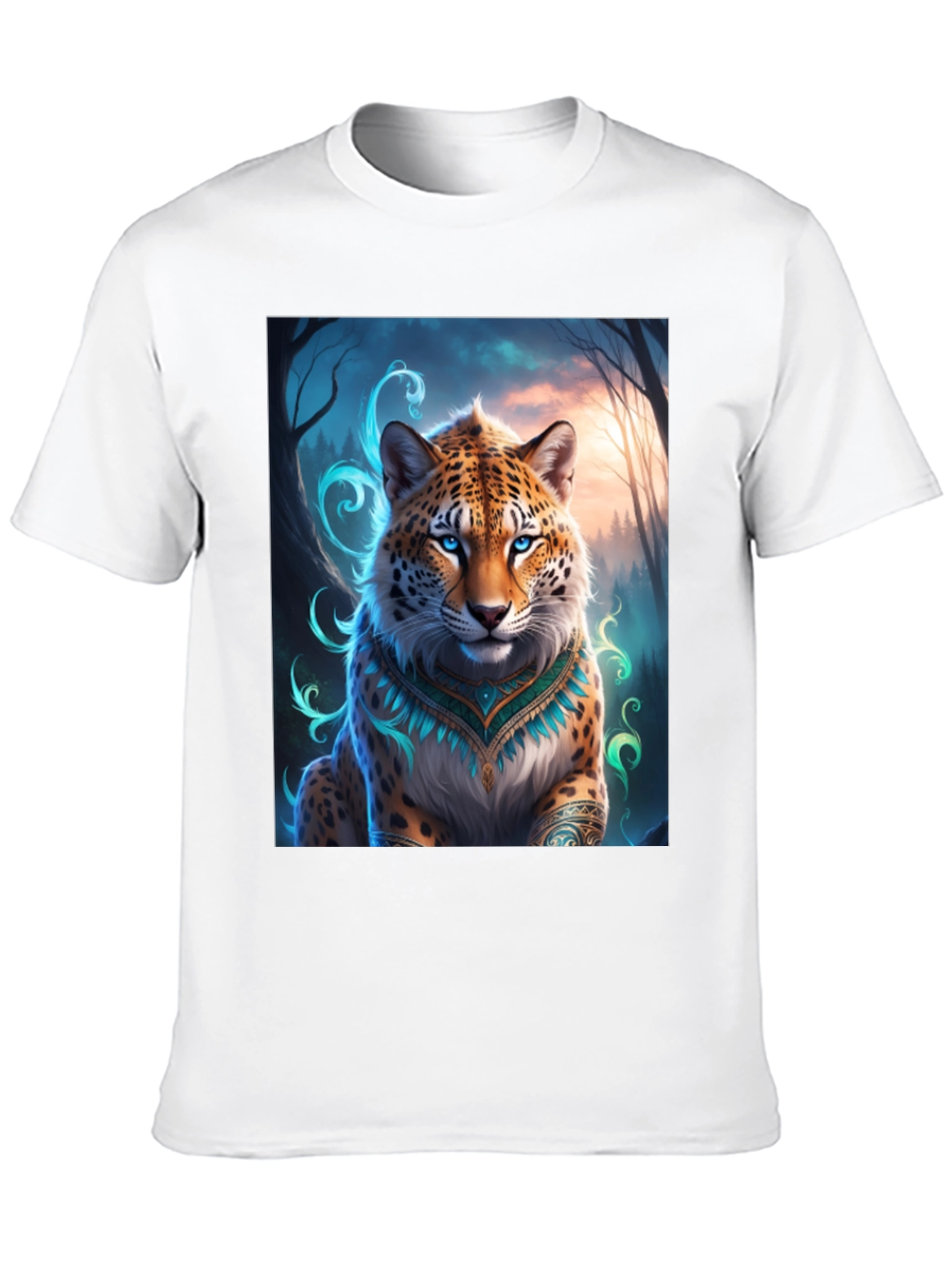Mystic Leopard Graphic Tee - Mens Black T-Shirt