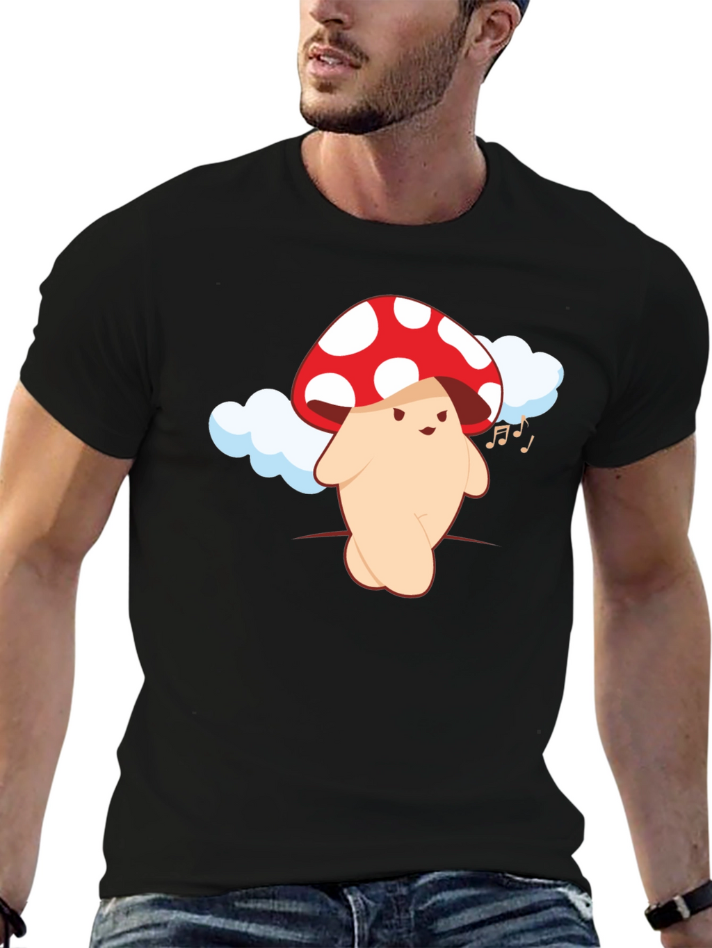 Mushroom Character Graphic Tee - Fun & Unique Design