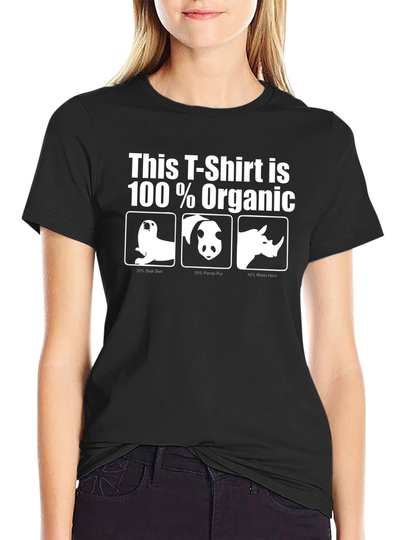 Humorous Organic T-Shirt with Animal Design