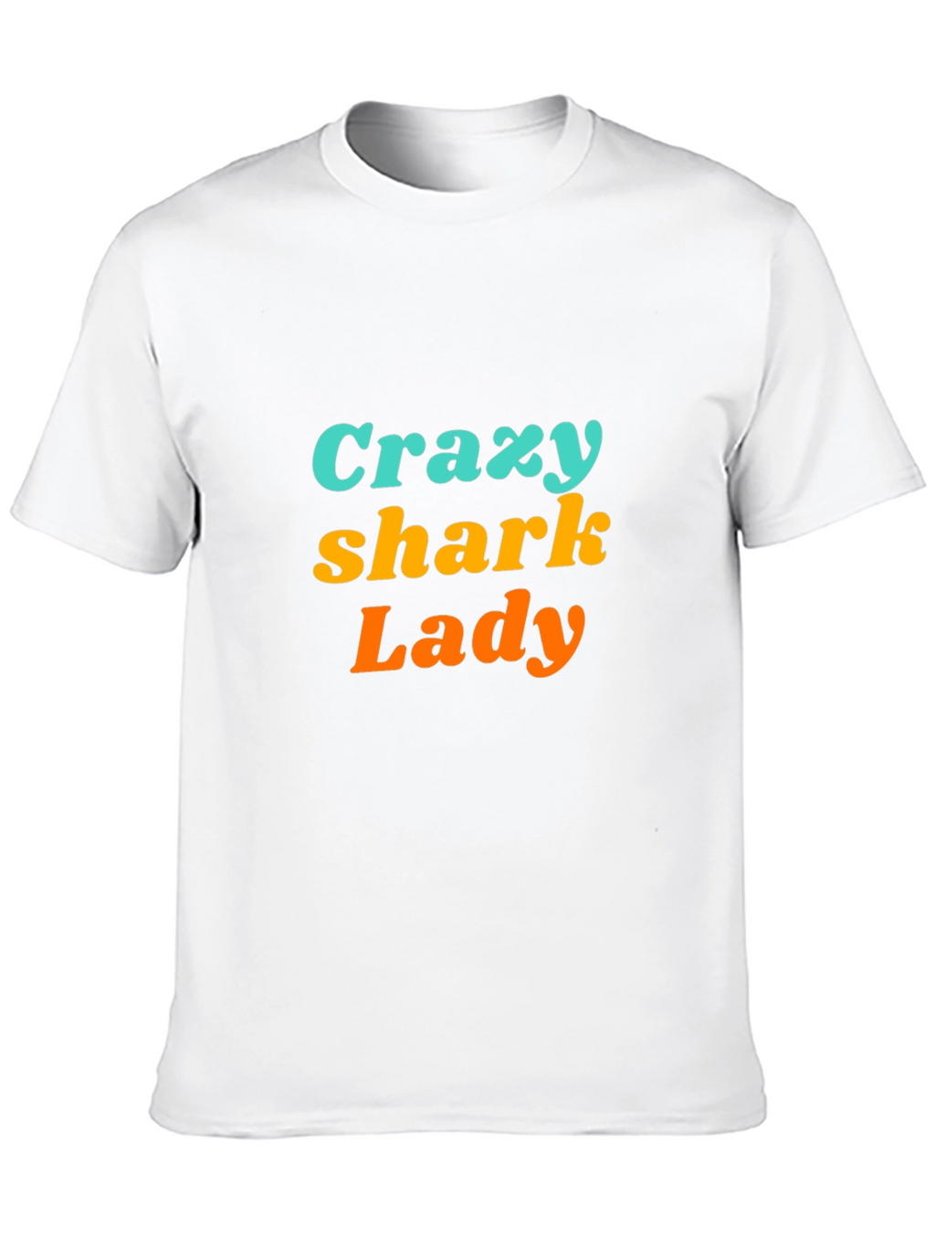 Crazy Shark Lady Black Graphic Tee