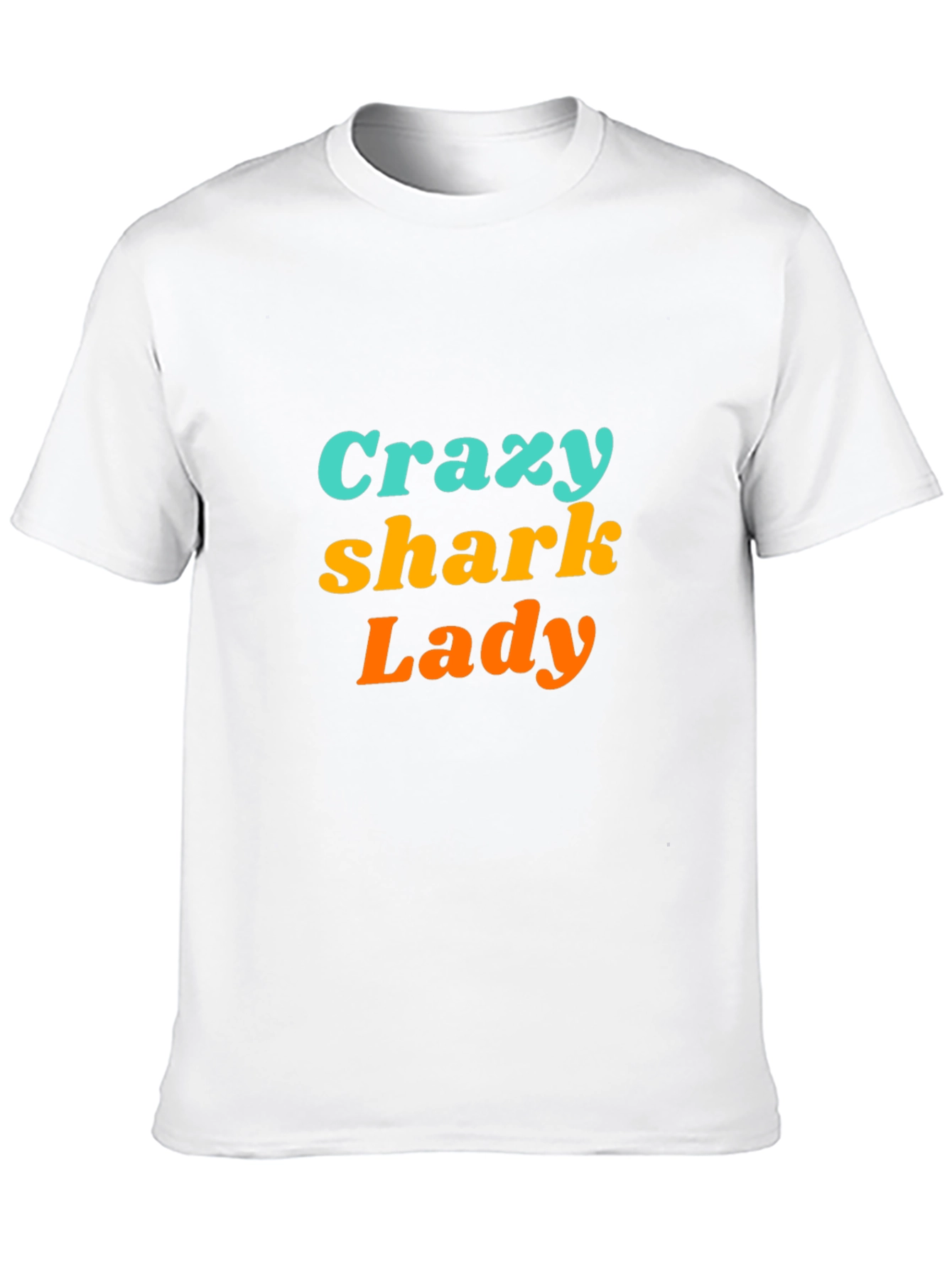 Crazy Shark Lady Black Graphic Tee
