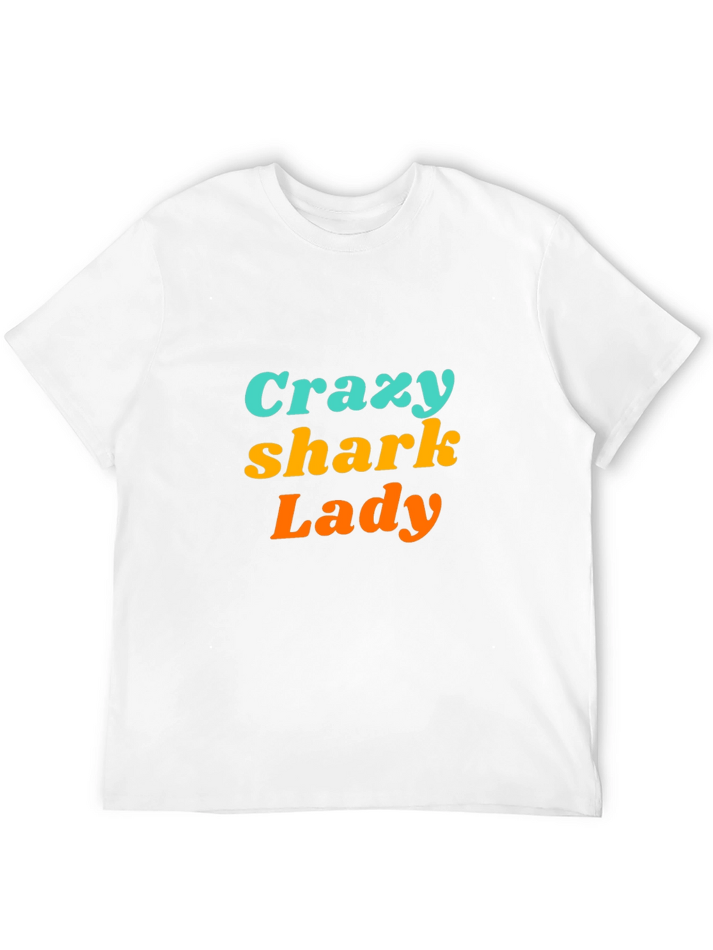 Crazy Shark Lady Black Graphic Tee