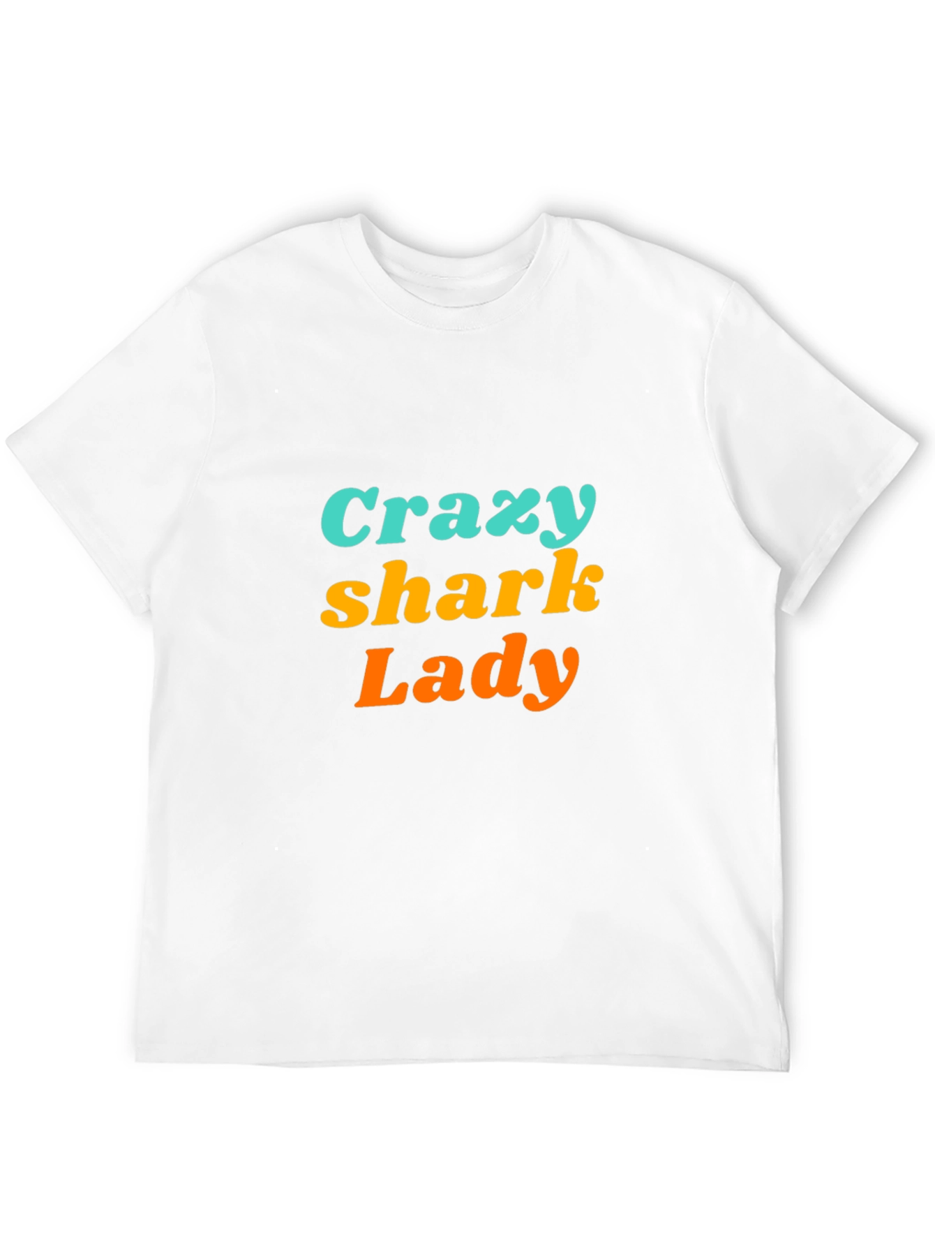 Crazy Shark Lady Black Graphic Tee