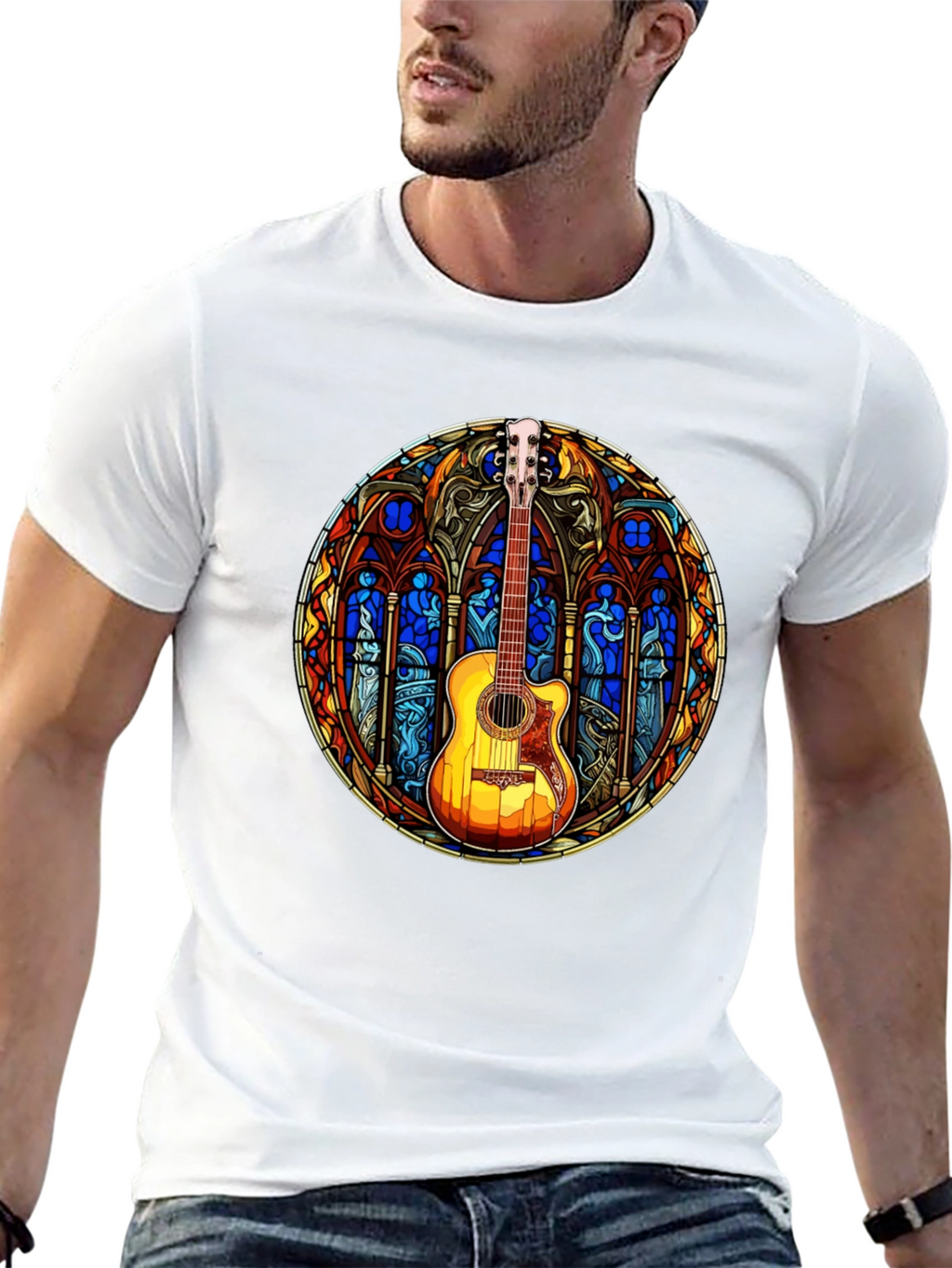 Stained Glass Guitar T-Shirt