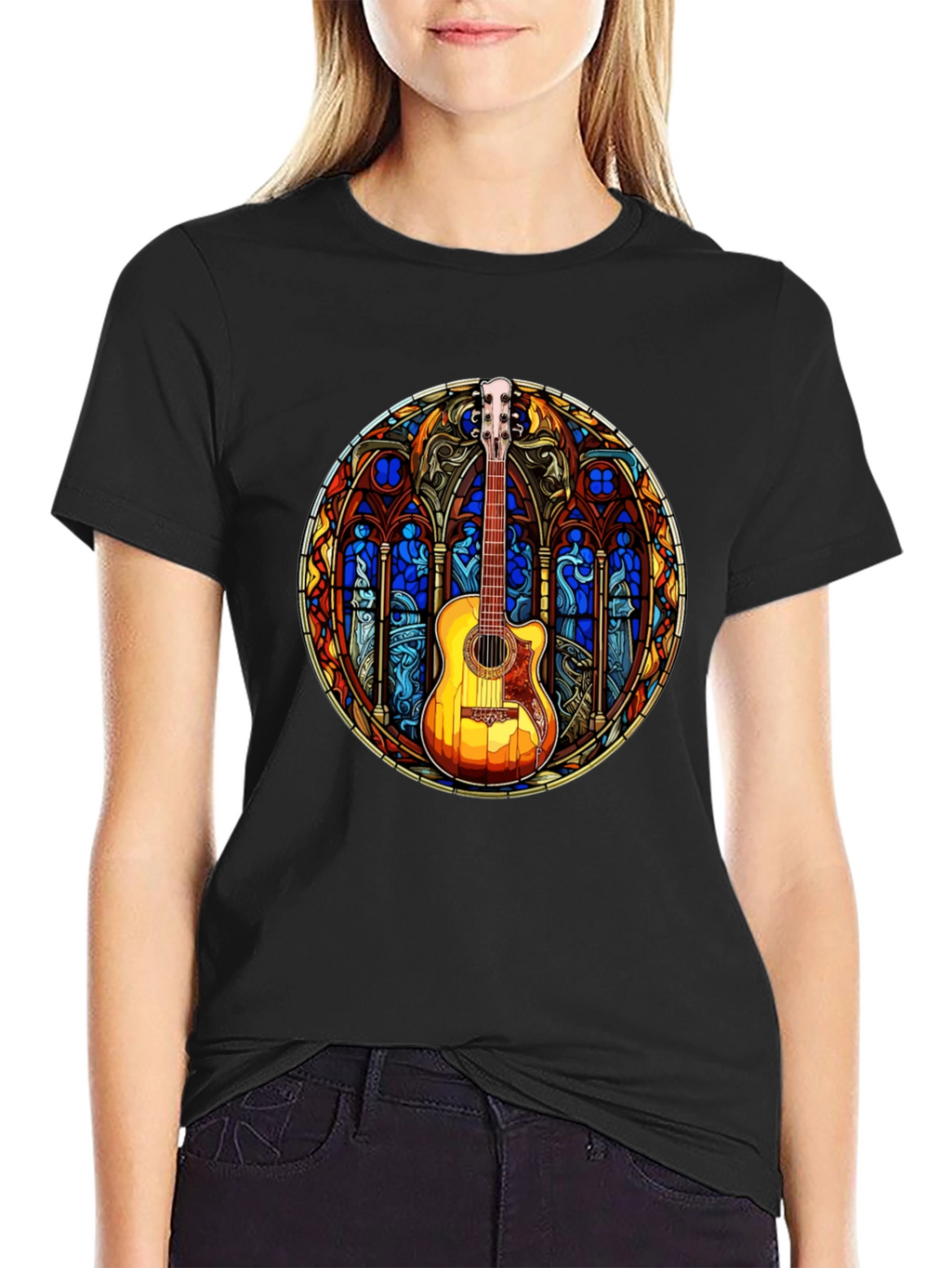 Stained Glass Guitar T-Shirt