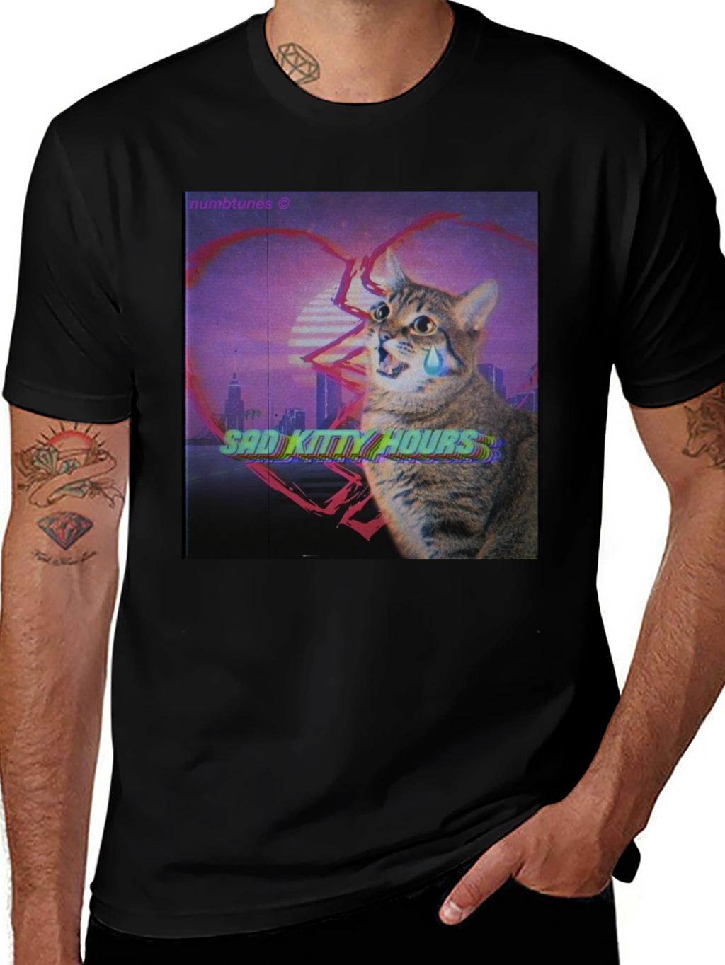 Sad Kitty Hours Graphic T-Shirt