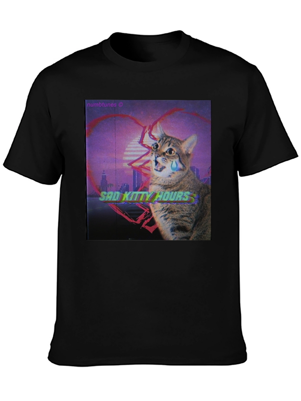 Sad Kitty Hours Graphic T-Shirt