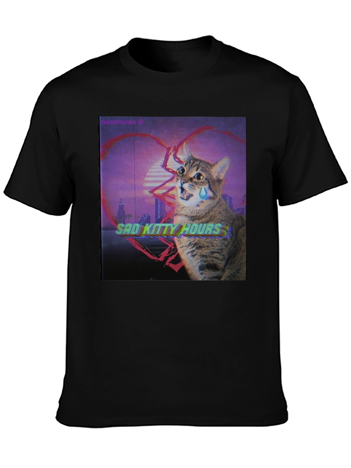 Sad Kitty Hours Graphic T-Shirt