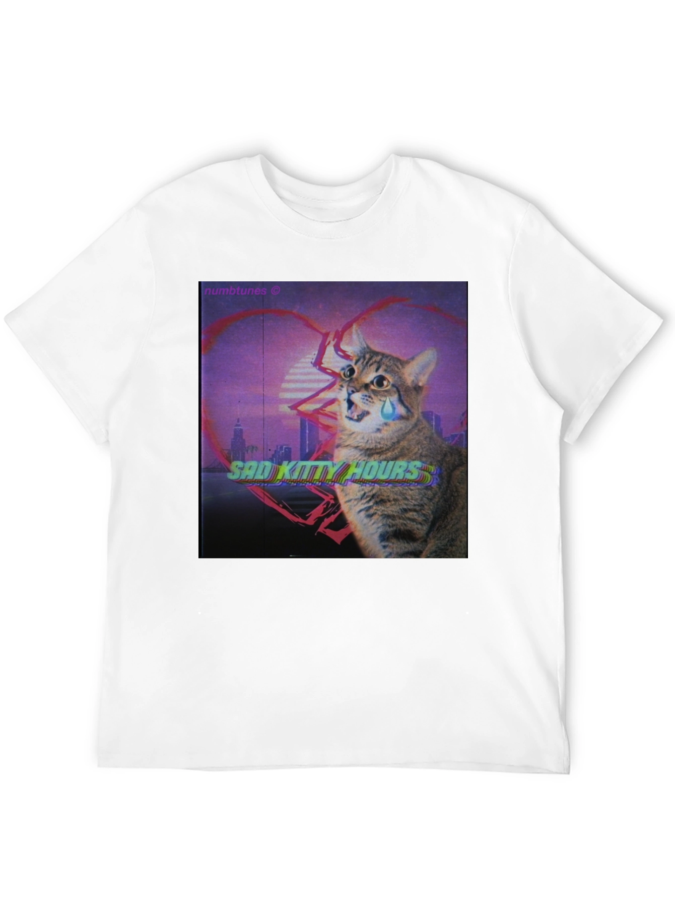 Sad Kitty Hours Graphic T-Shirt