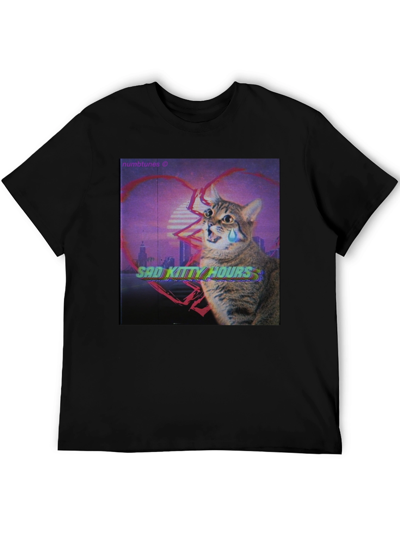 Sad Kitty Hours Graphic T-Shirt