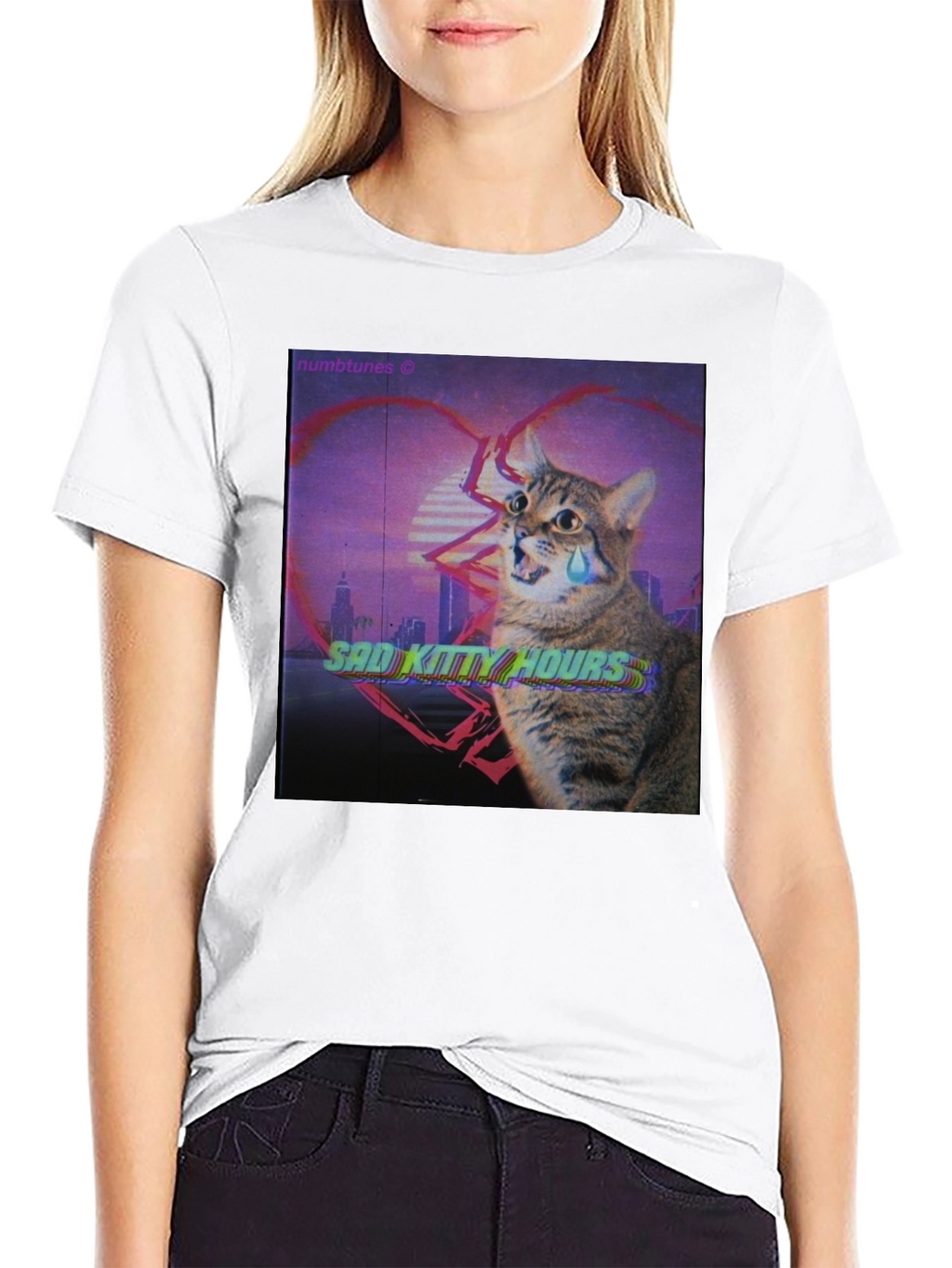 Sad Kitty Hours Graphic T-Shirt