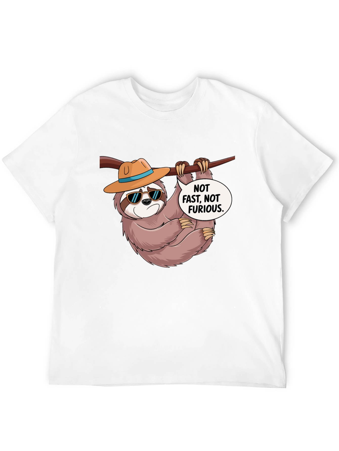 Funny Sloth T-Shirt: Not Fast Not Furious Graphic Tee