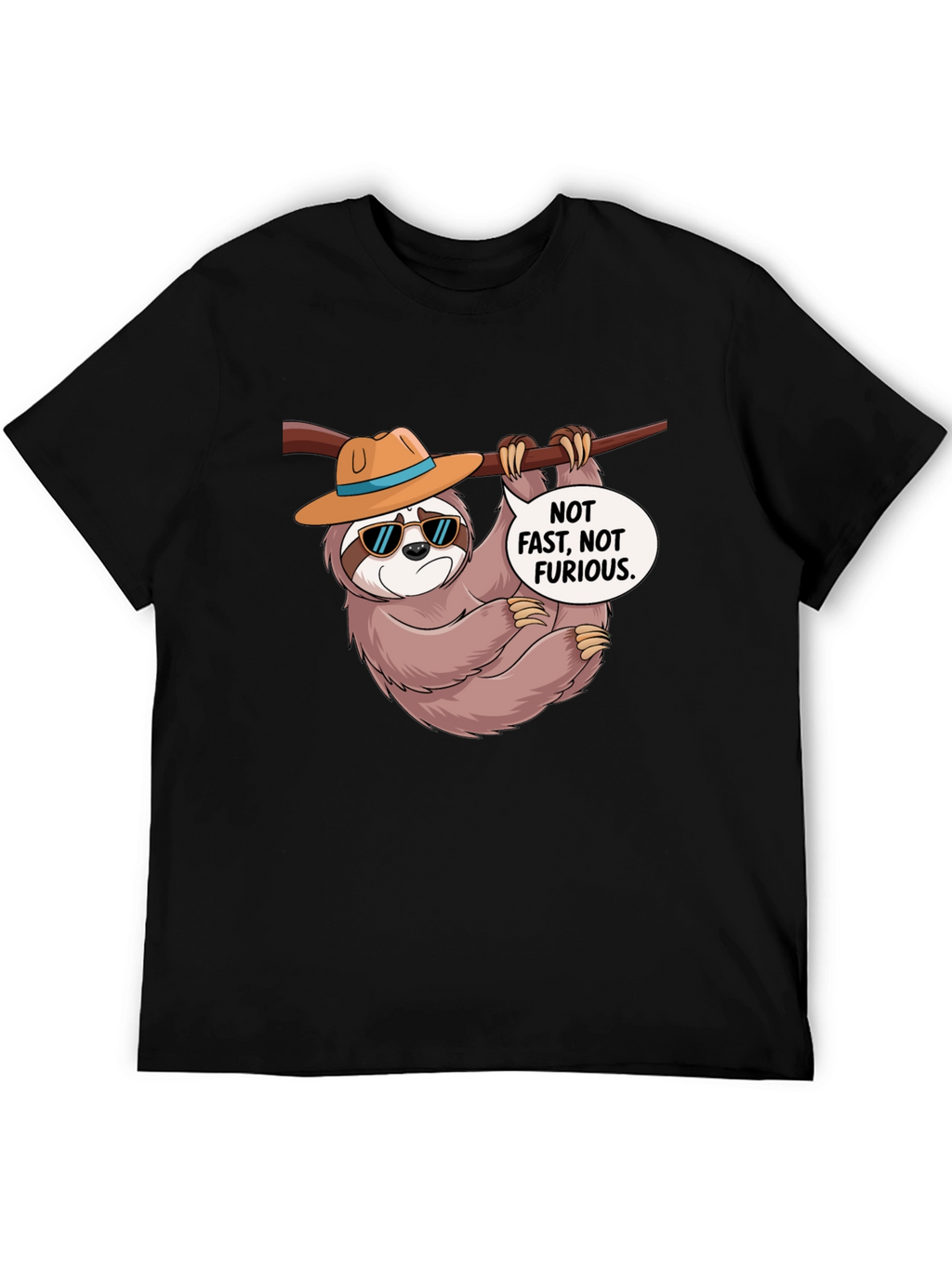 Funny Sloth T-Shirt: Not Fast Not Furious Graphic Tee