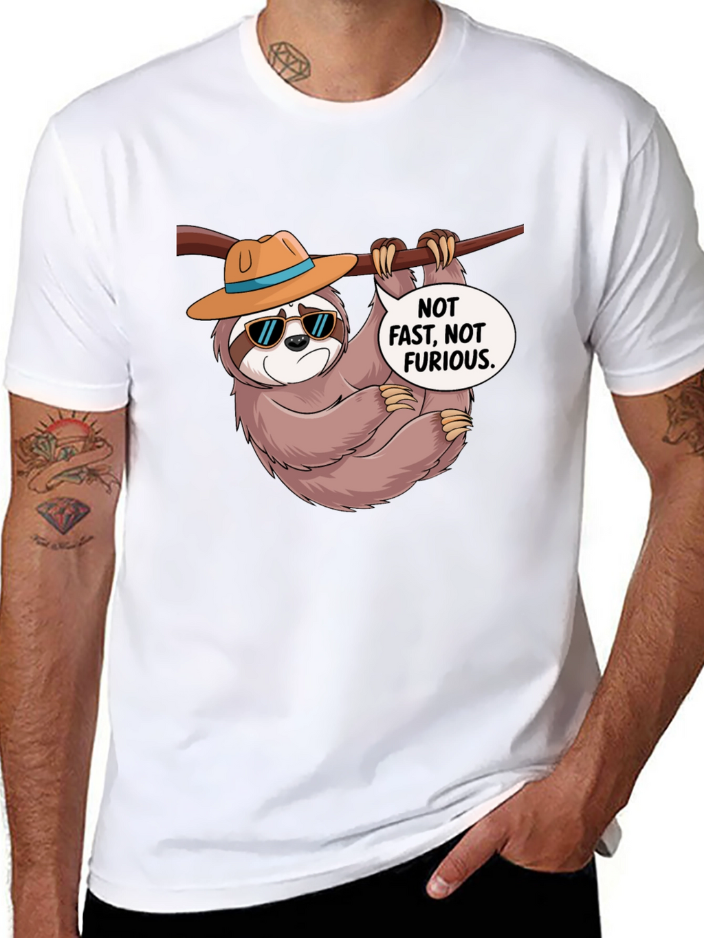 Funny Sloth T-Shirt: Not Fast Not Furious Graphic Tee