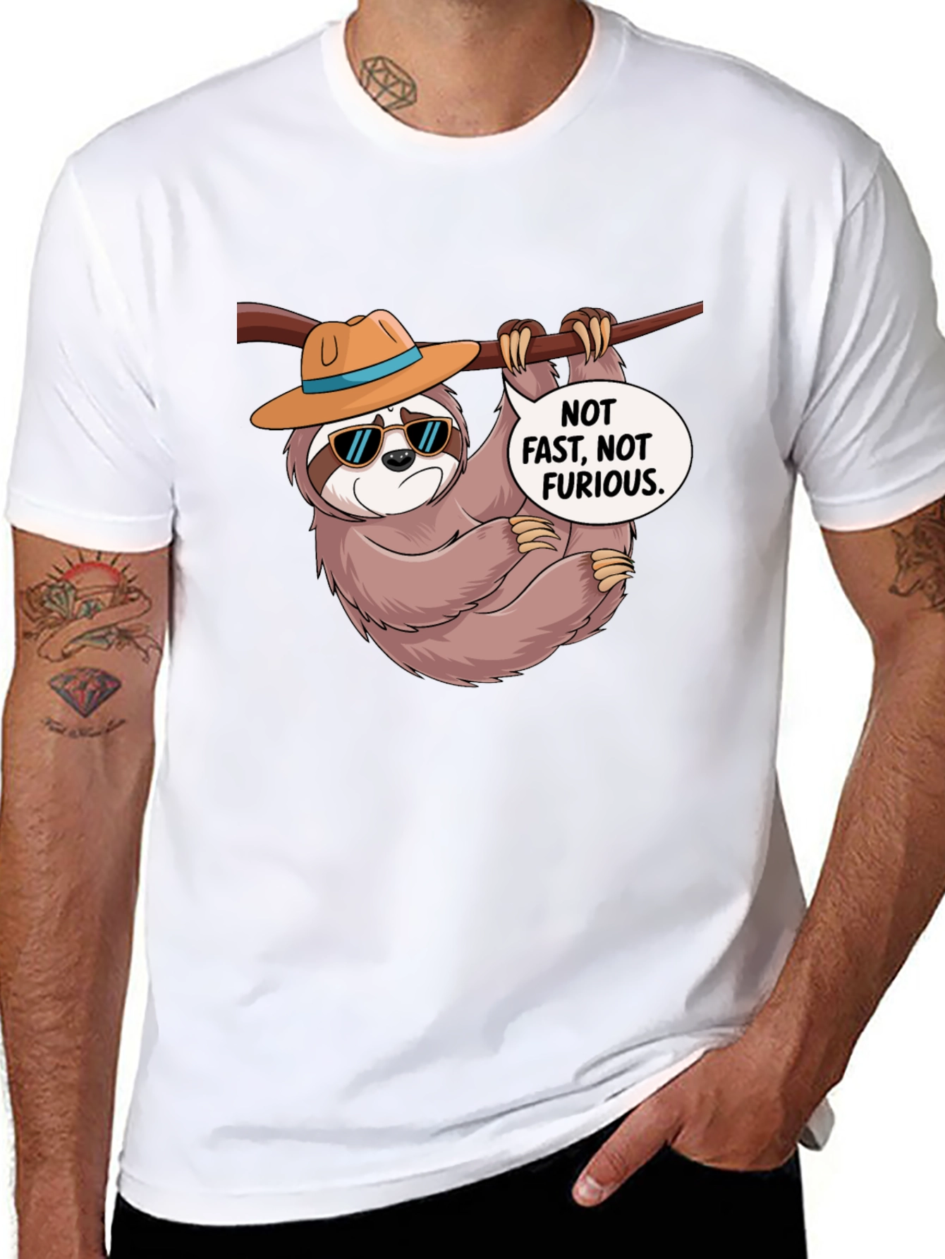 Funny Sloth T-Shirt: Not Fast Not Furious Graphic Tee