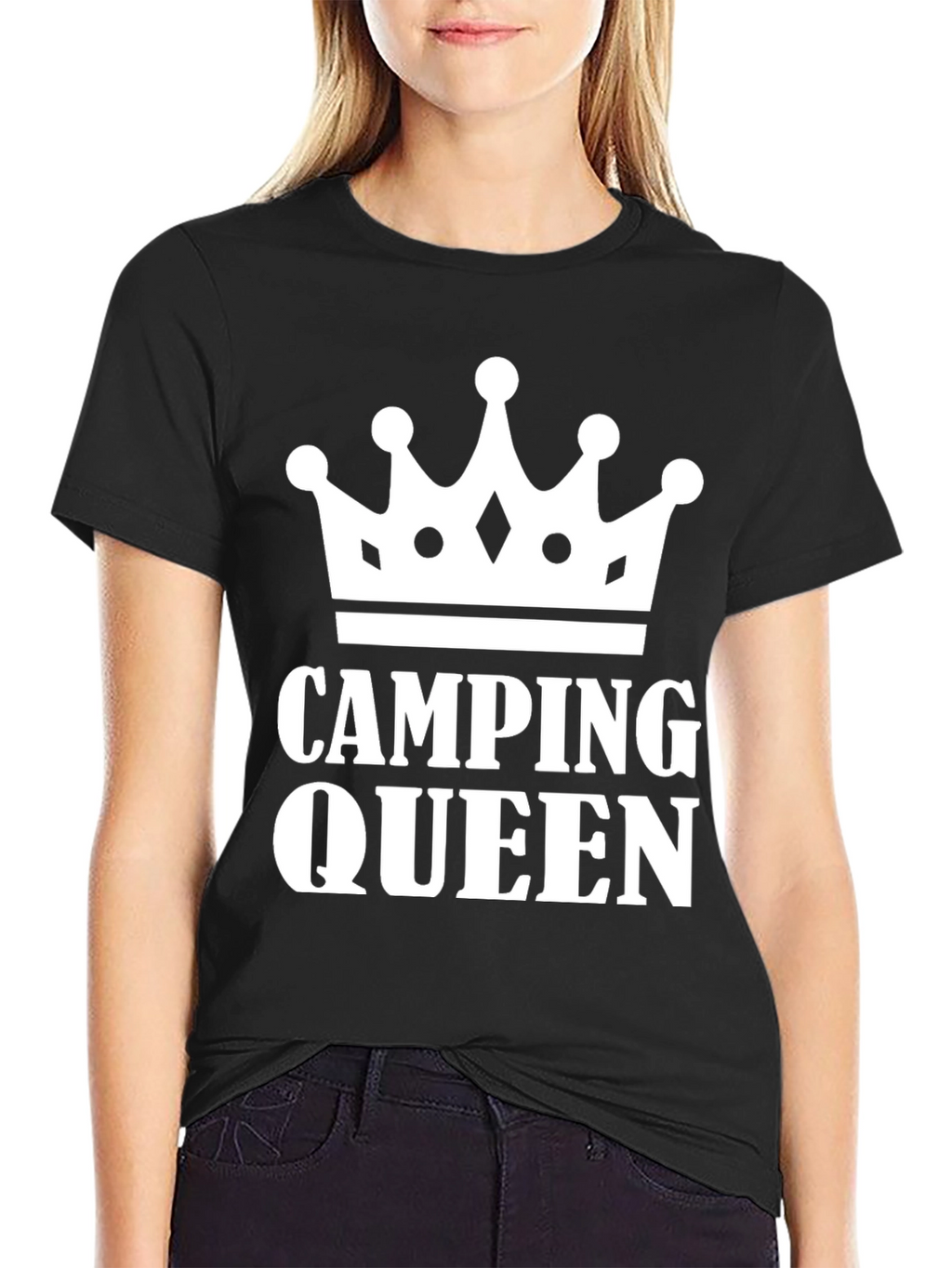 Camping Queen Graphic T-Shirt - Black