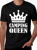 Camping Queen Graphic T-Shirt - Black