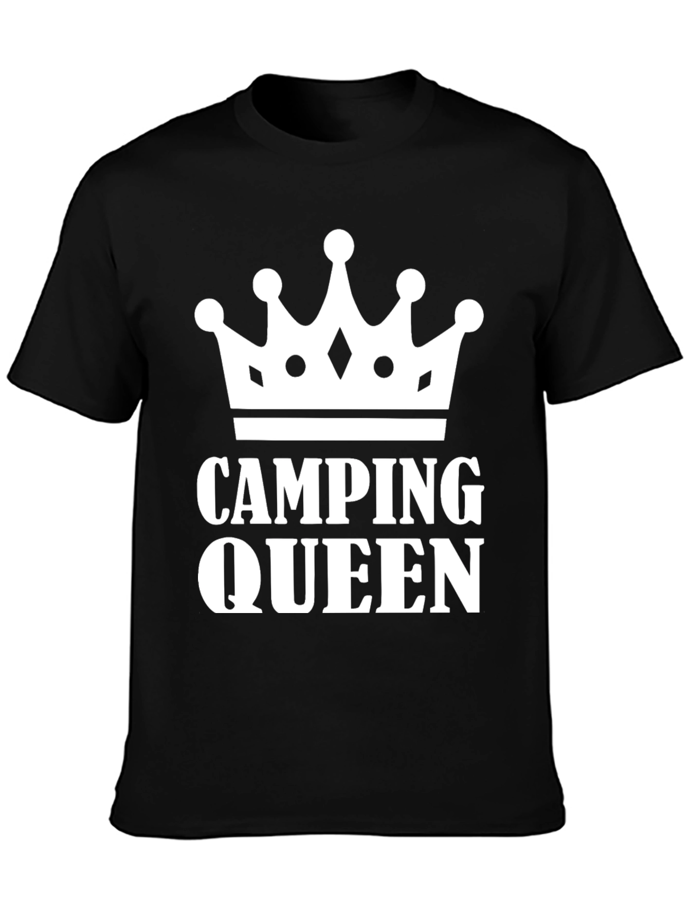 Camping Queen Graphic T-Shirt - Black