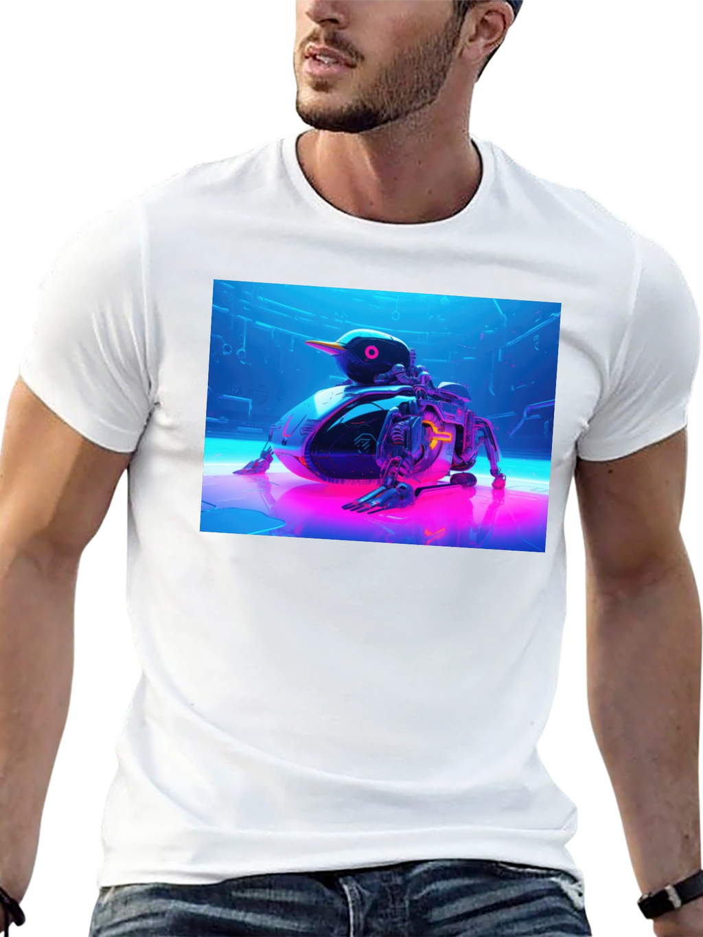 Cyberpunk Duck T-Shirt - Futuristic Design