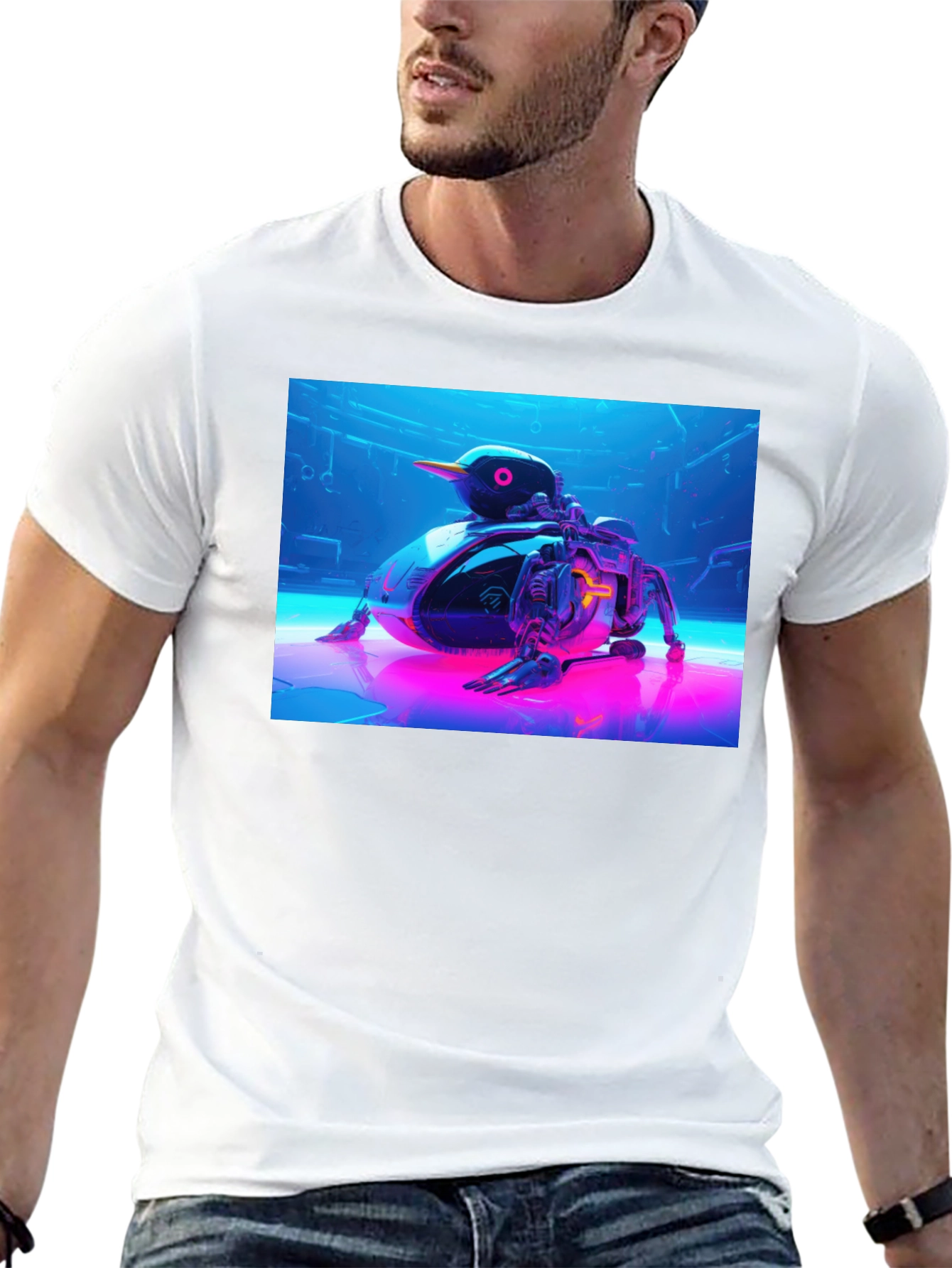 Cyberpunk Duck T-Shirt - Futuristic Design