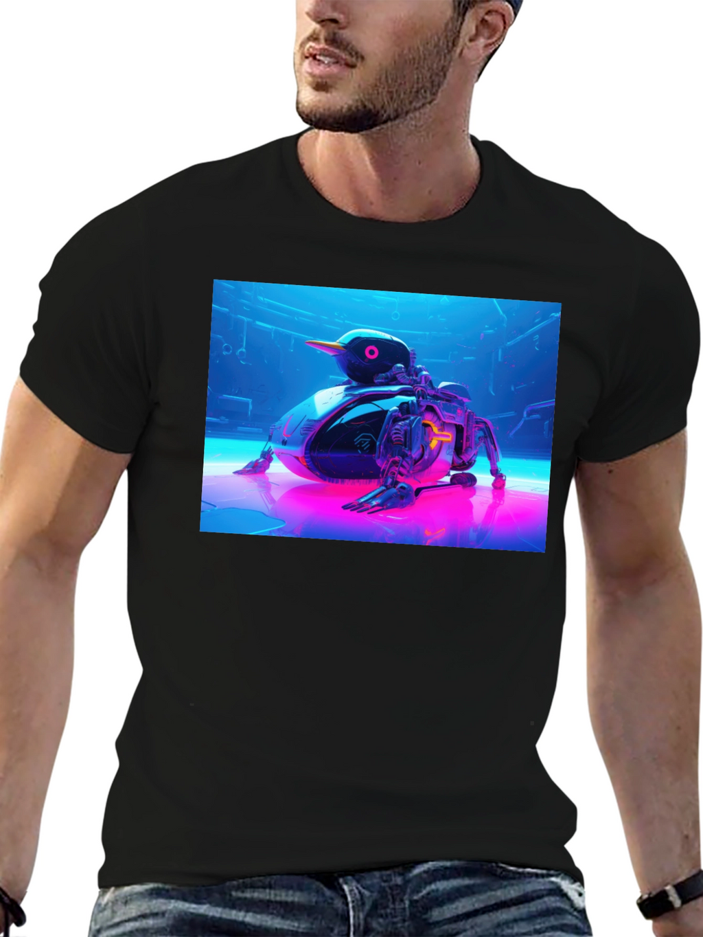 Cyberpunk Duck T-Shirt - Futuristic Design