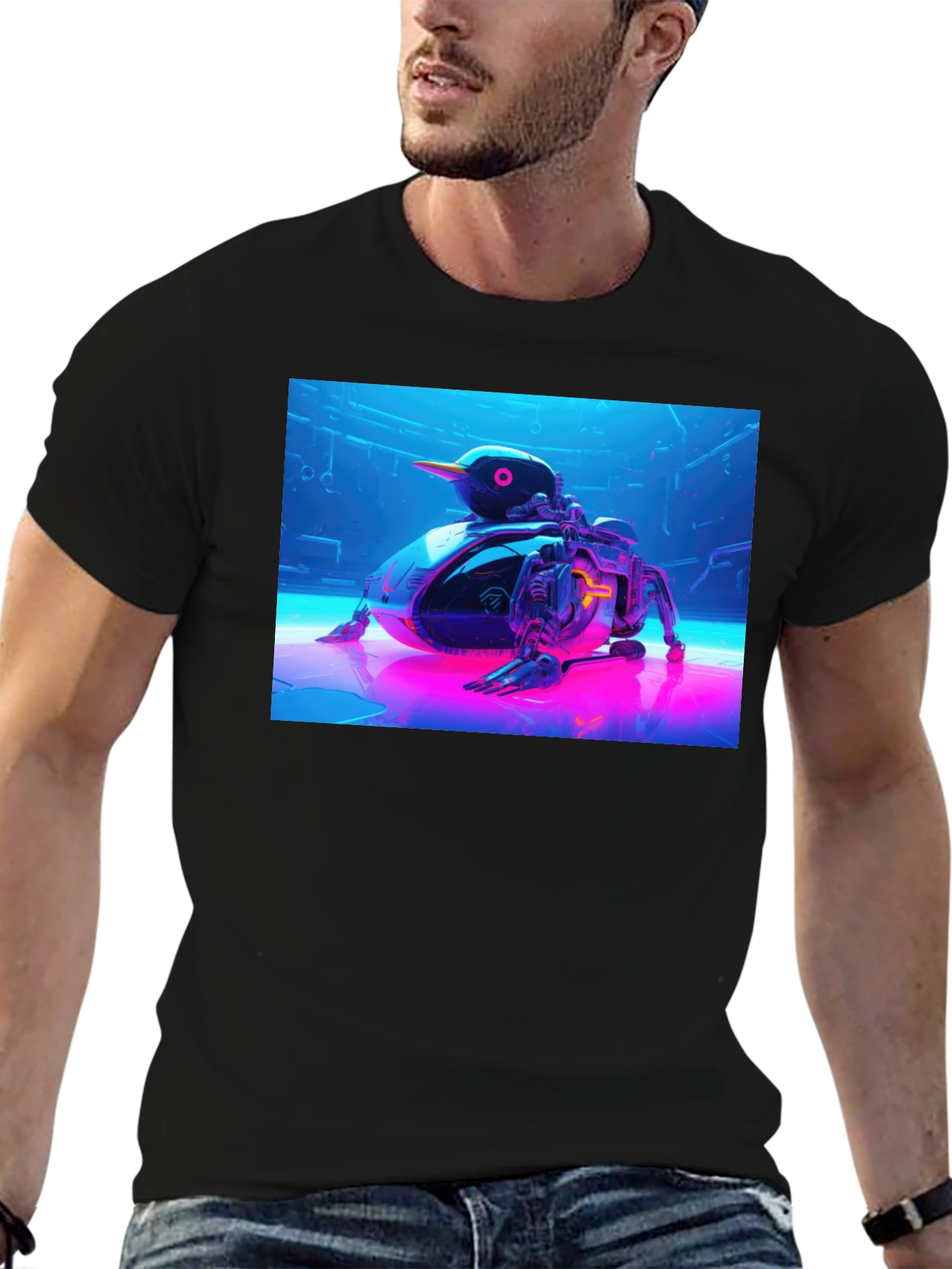 Cyberpunk Duck T-Shirt - Futuristic Design