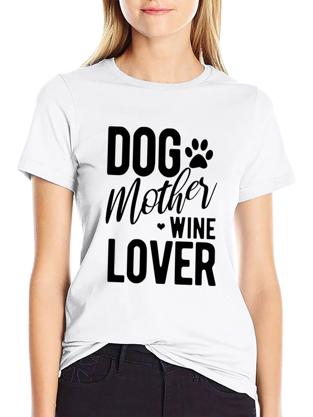 Dog Mother Wine Lover Graphic T-Shirt