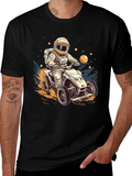 Astronaut ATV Ride Graphic T-Shirt - Space Adventure Tee