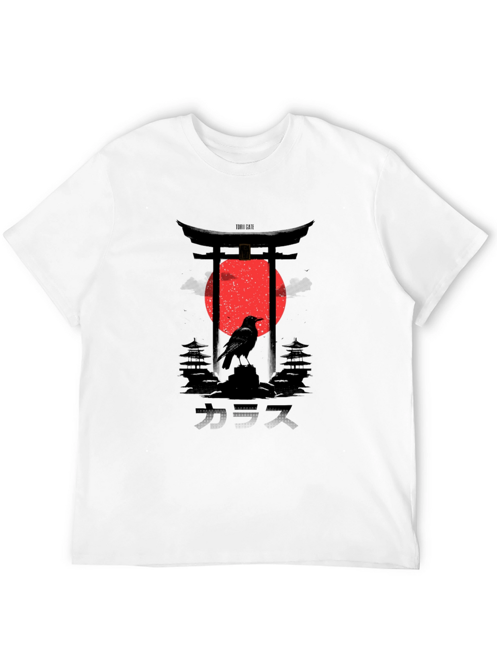 Japanese Crow Graphic Tee - Black