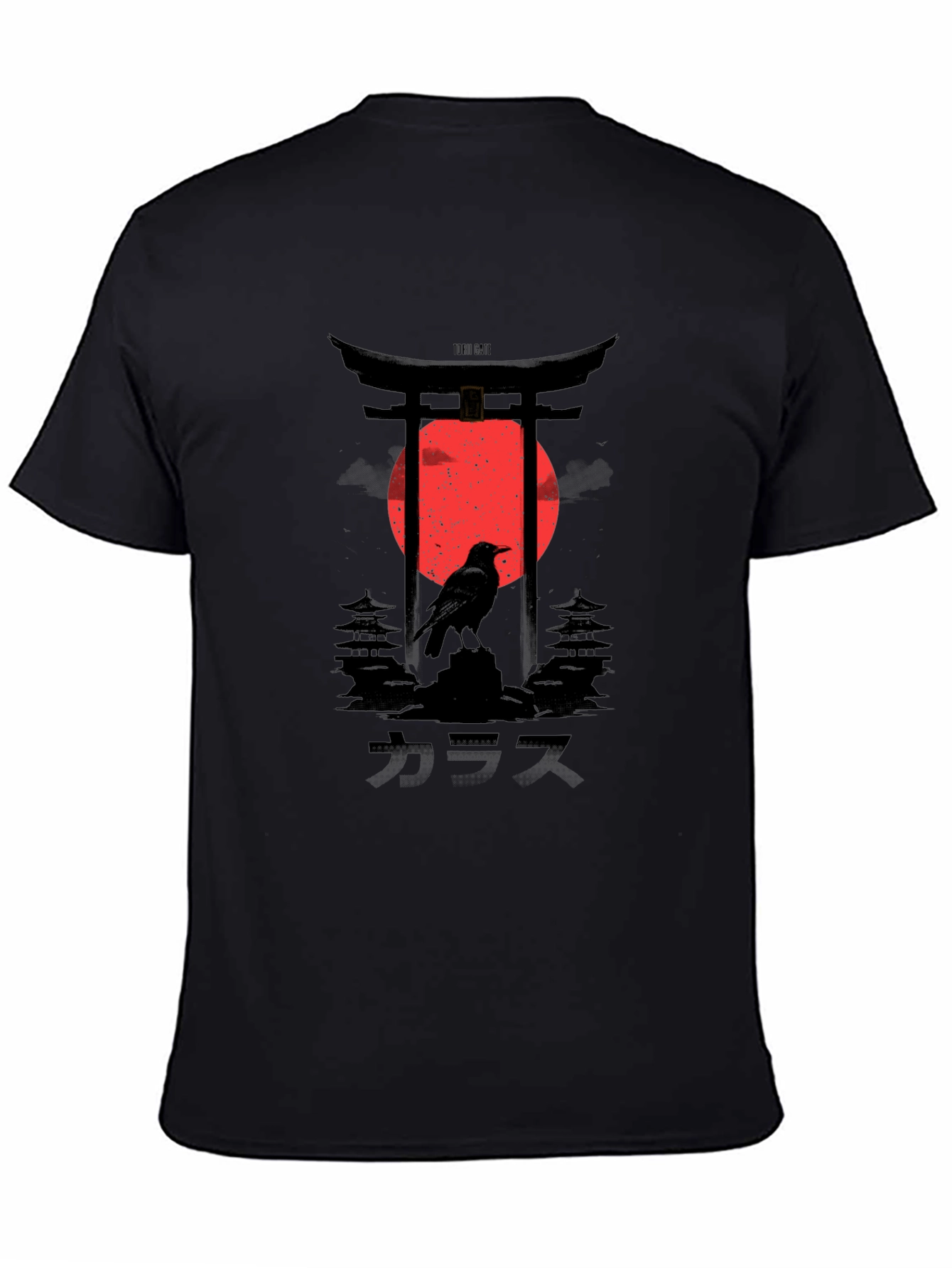 Japanese Crow Graphic Tee - Black