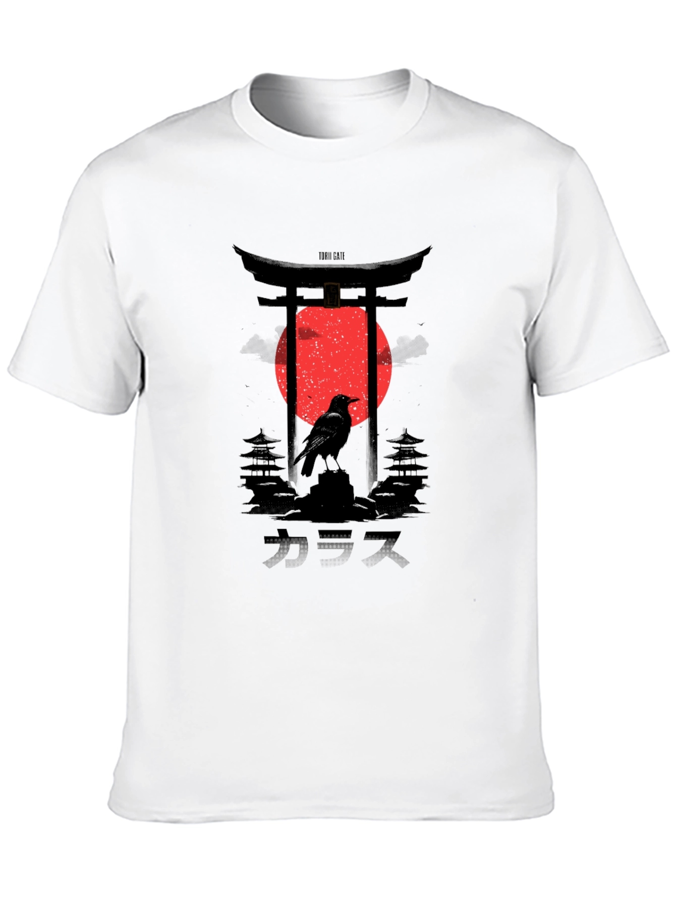 Japanese Crow Graphic Tee - Black