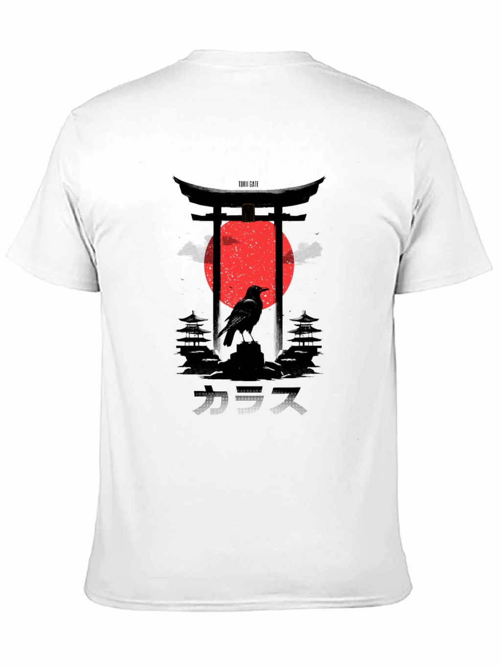 Japanese Crow Graphic Tee - Black