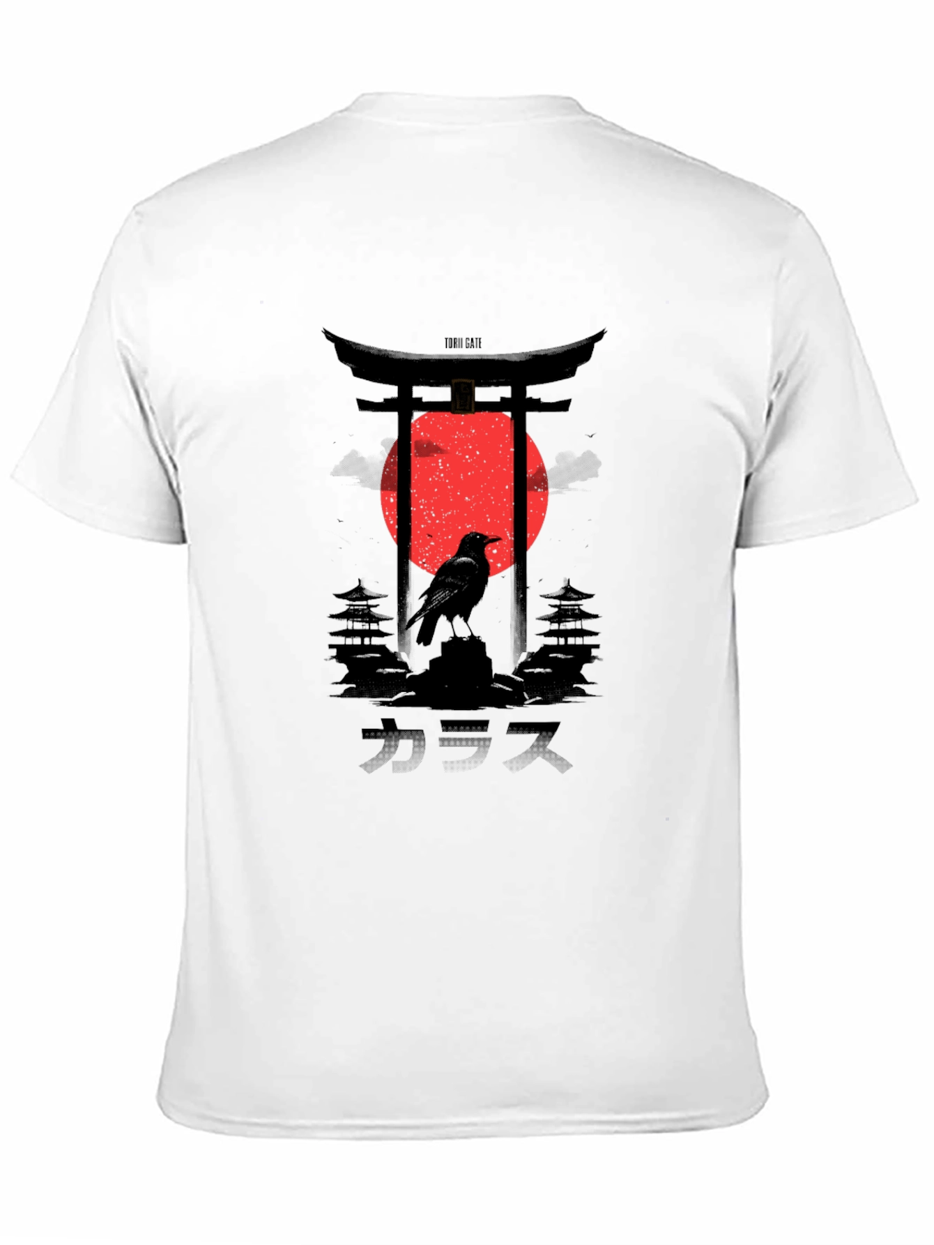 Japanese Crow Graphic Tee - Black
