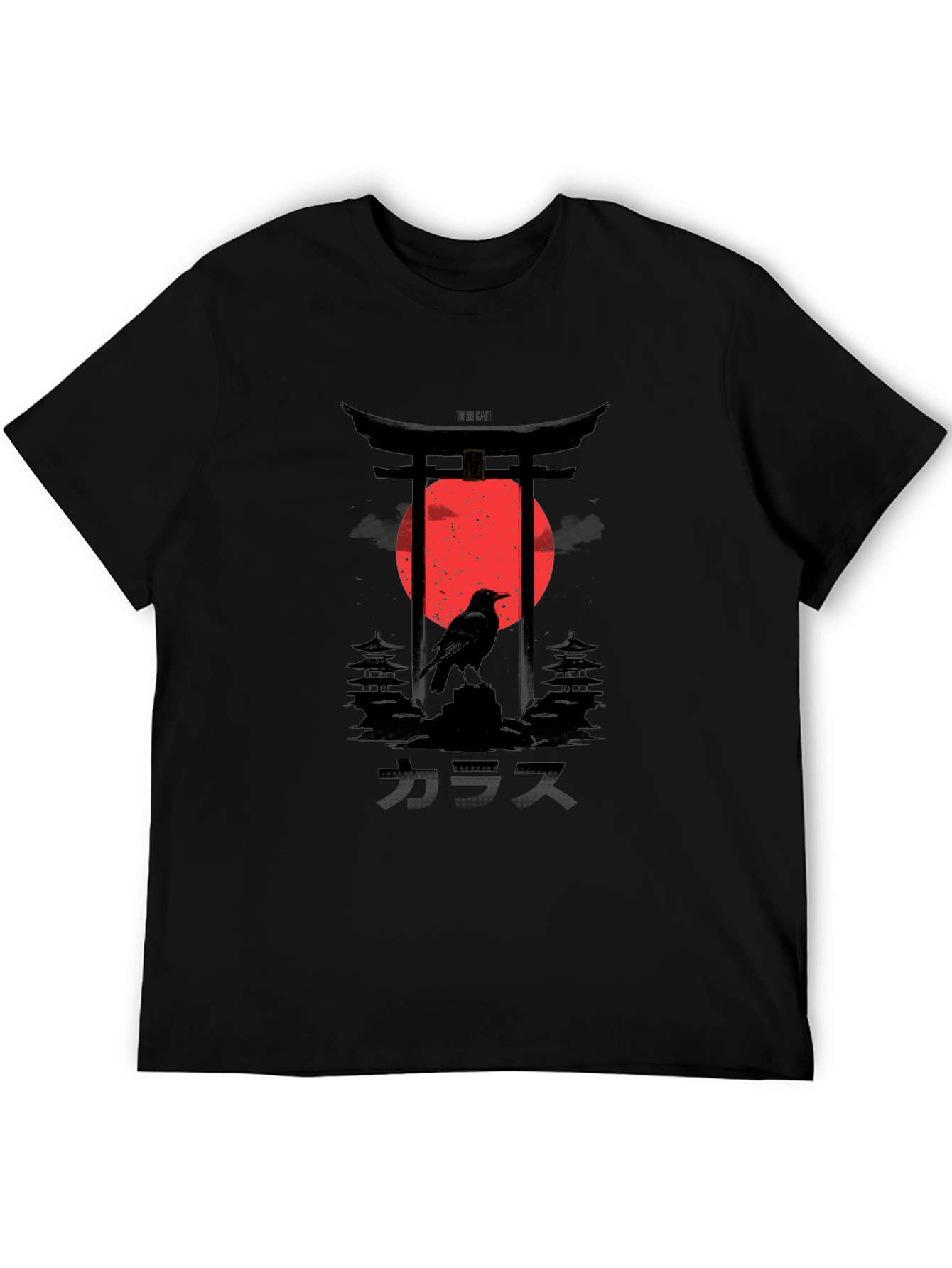Japanese Crow Graphic Tee - Black