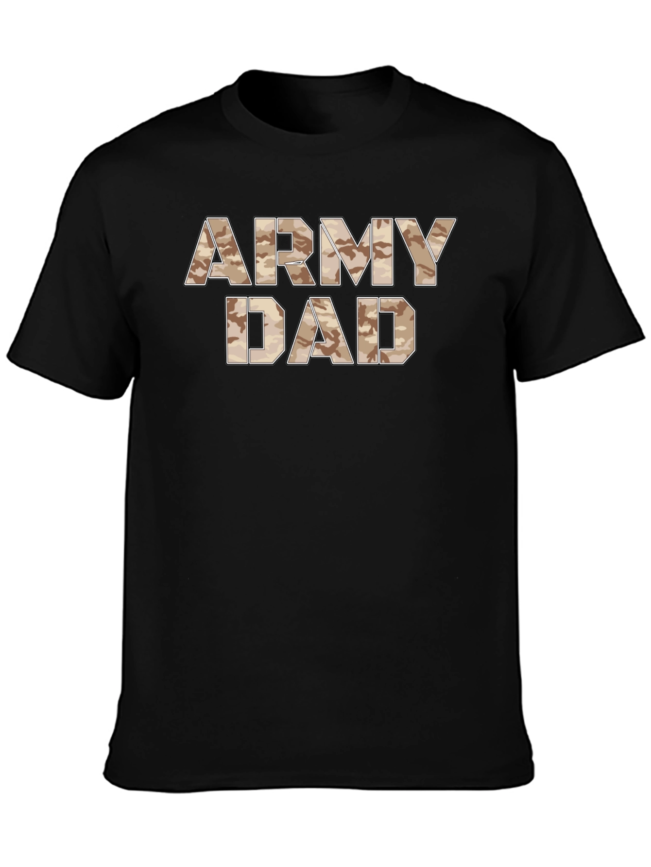 Army Dad Camo Print Black T-Shirt