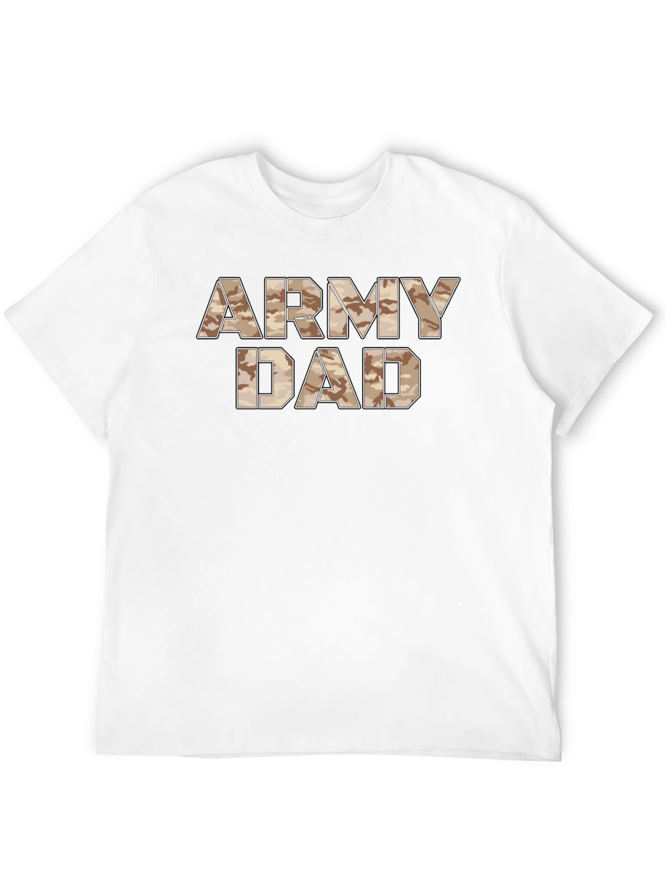Army Dad Camo Print Black T-Shirt
