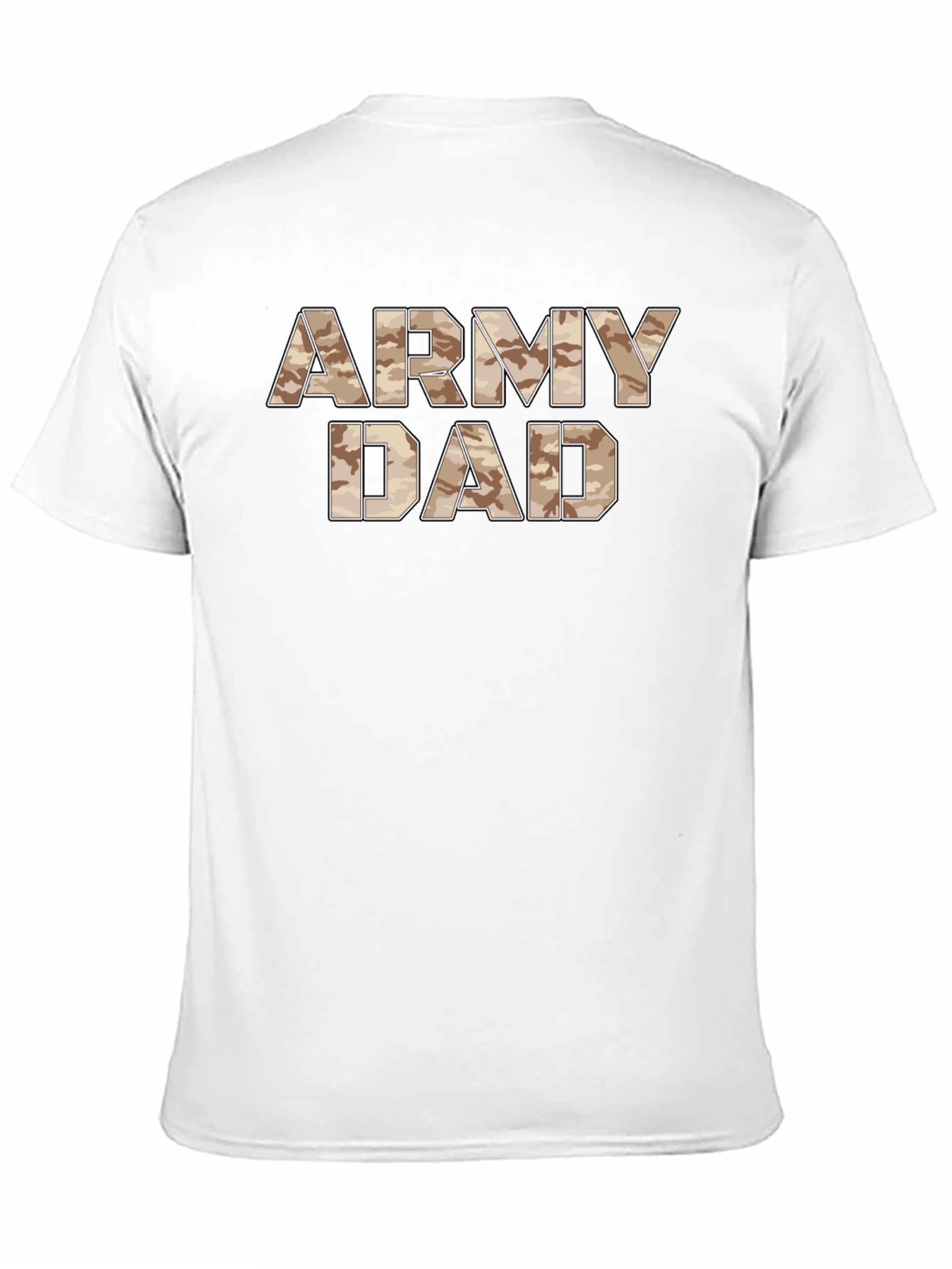Army Dad Camo Print Black T-Shirt