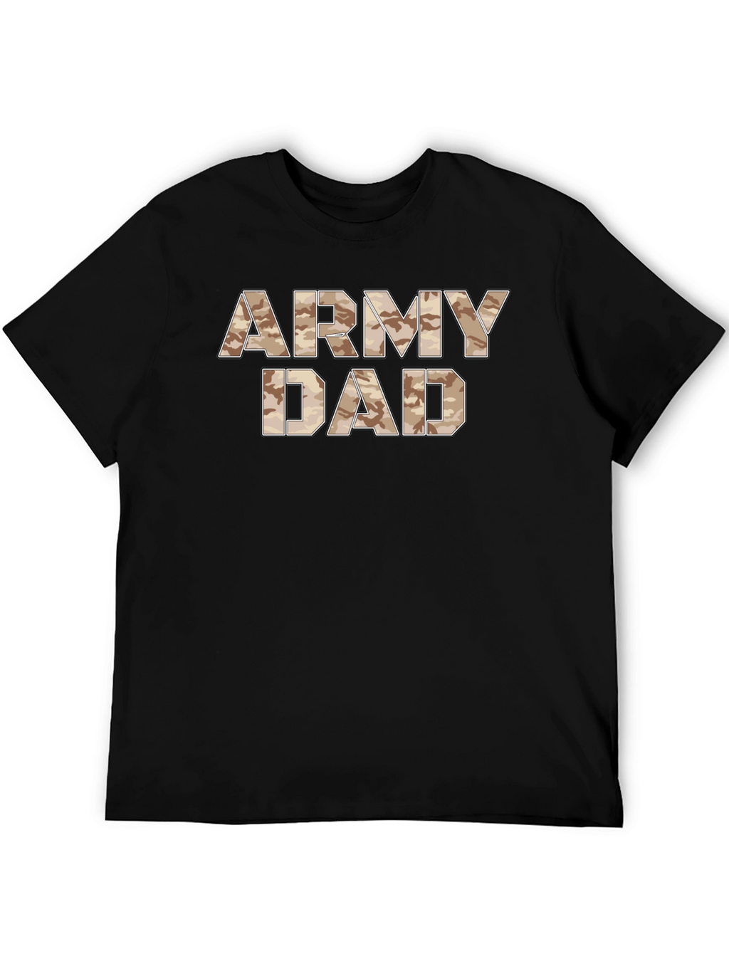 Army Dad Camo Print Black T-Shirt