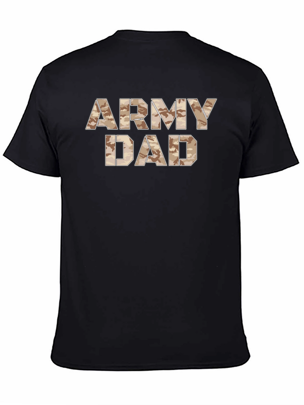 Army Dad Camo Print Black T-Shirt