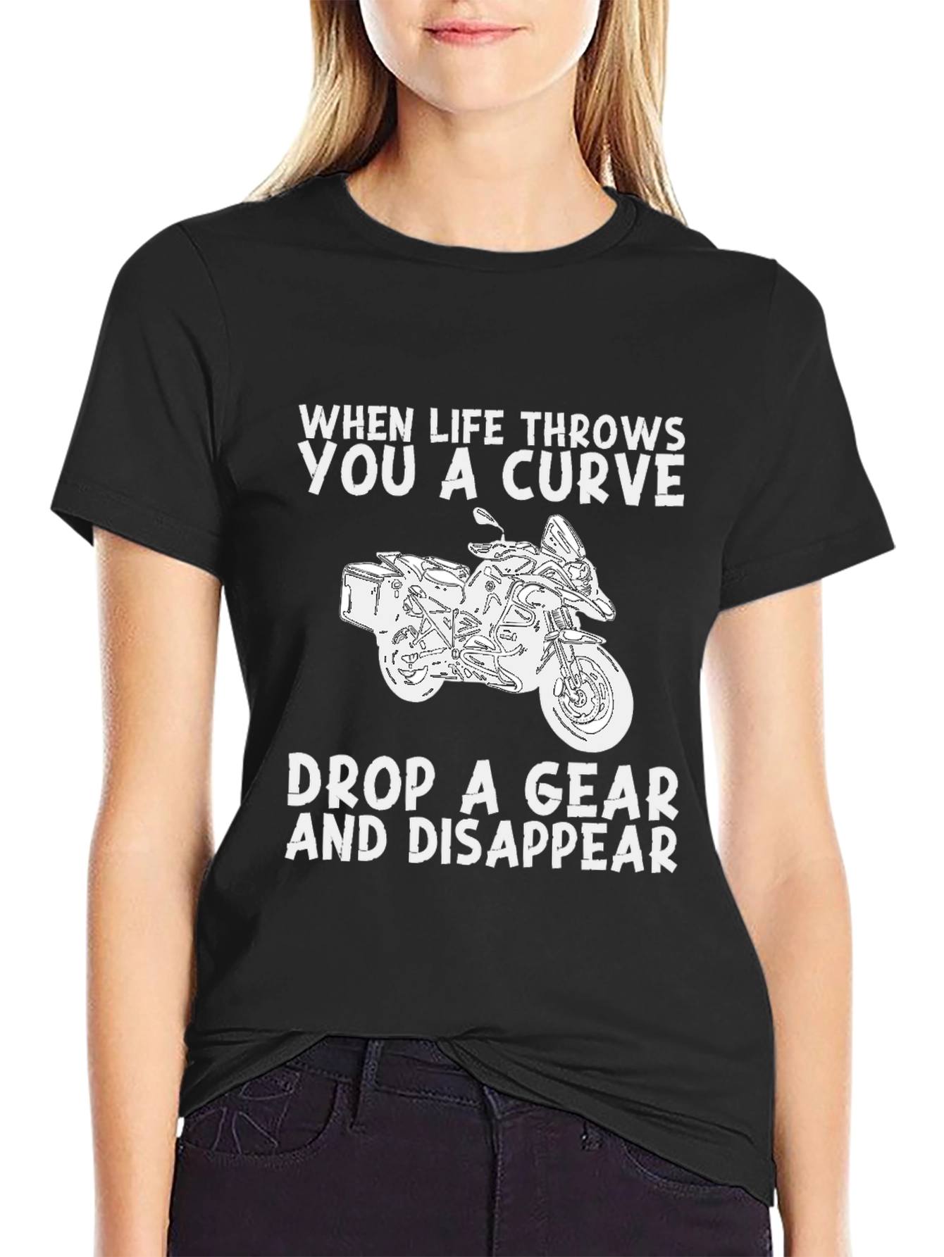 Motorcycle Rider T-Shirt - When Life Throws You A Curve